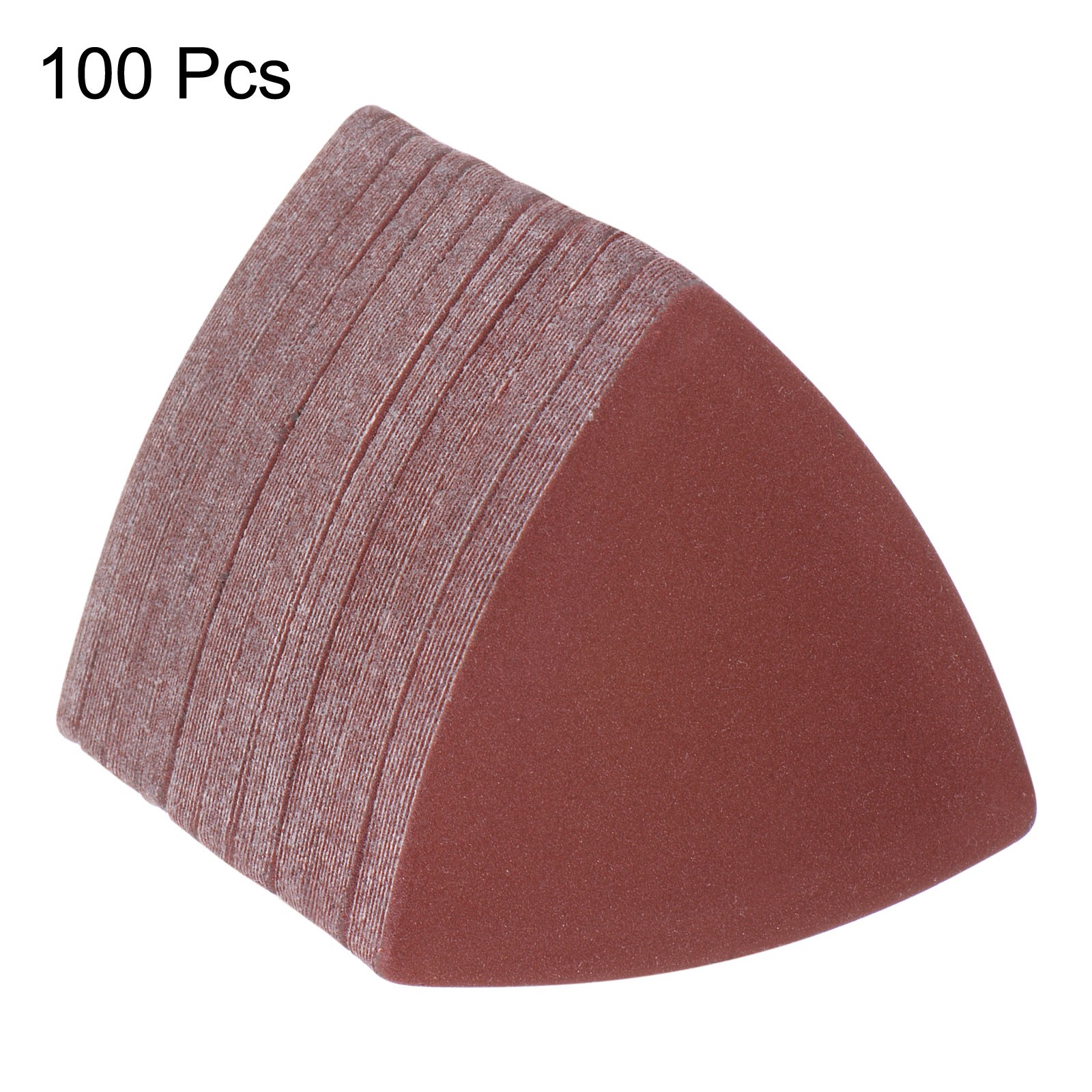 100pcs 320 Grits 80mm Aluminum Oxide Triangular Hook & Loop Sandpapers Pads