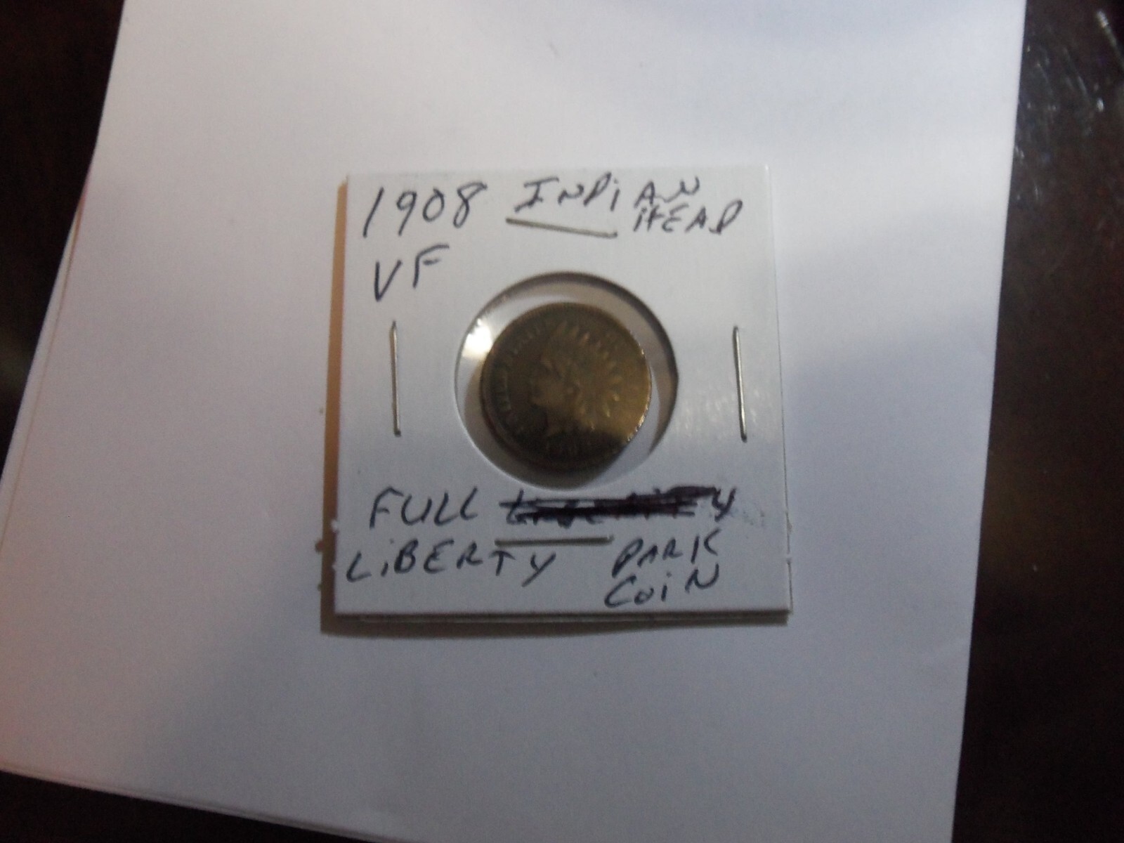 A NICE 1908 INDIAN HEAD PENNY WITH FULL LIBERTY