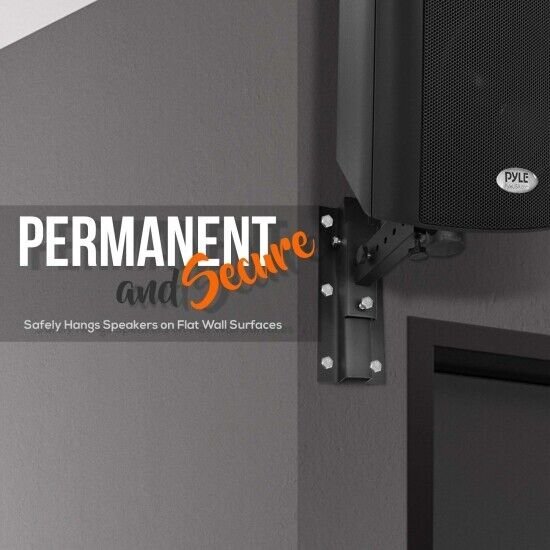 Pyle 2 Universal Adjustable Wall Mount Speaker Bracket Stands 80 lbs PSTNDW15