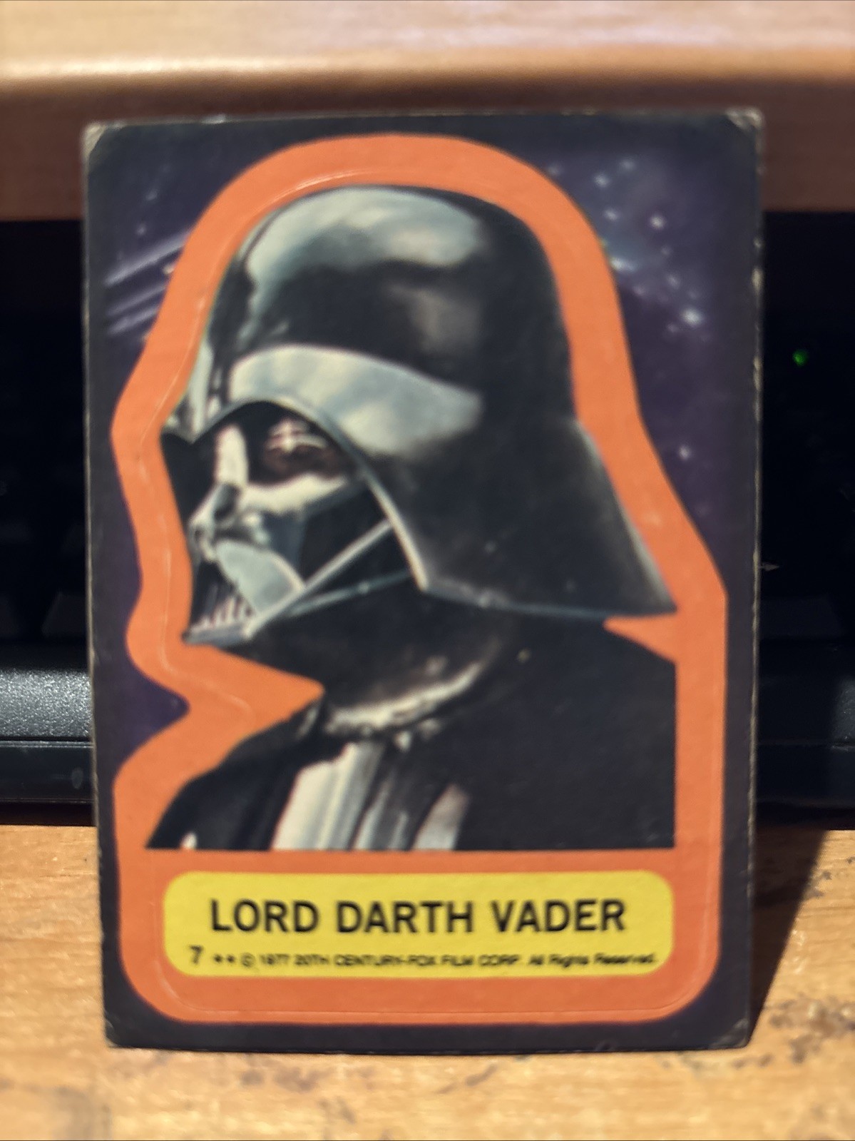 1977 Topps Star Wars Sticker Original #7 LORD DARTH VADER FREE SHIPPING!