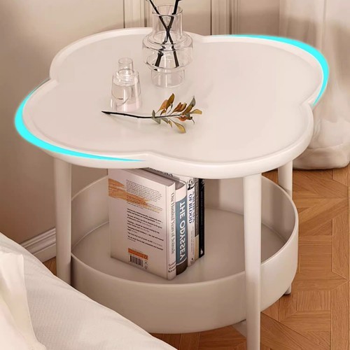 Sofa Side Table Snack Table End Table With Storage Basket For Bedroom