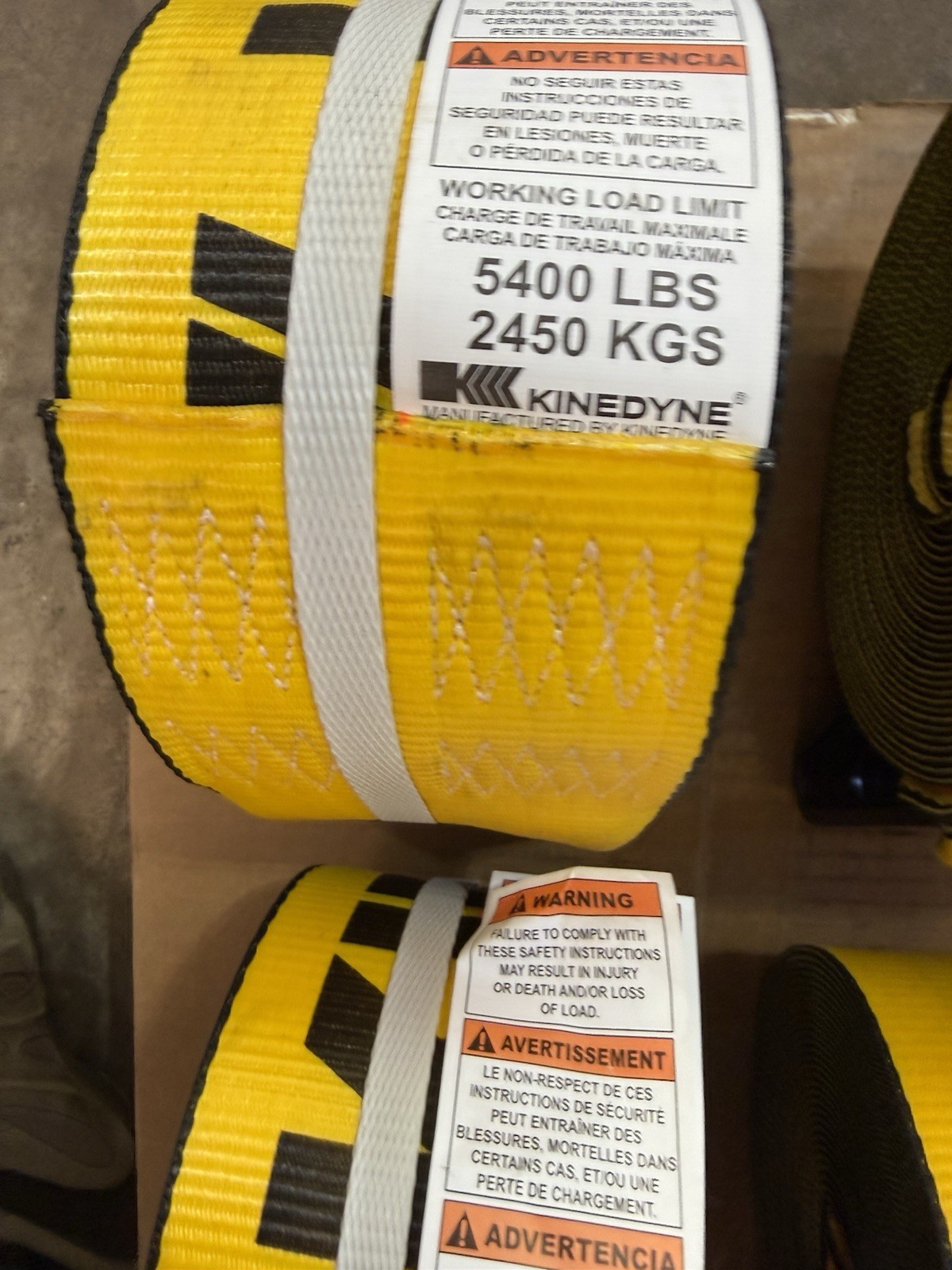 4 New Kinedyne 4" x 30' Winch Strap Tie Downs with Flat Hook - Gold