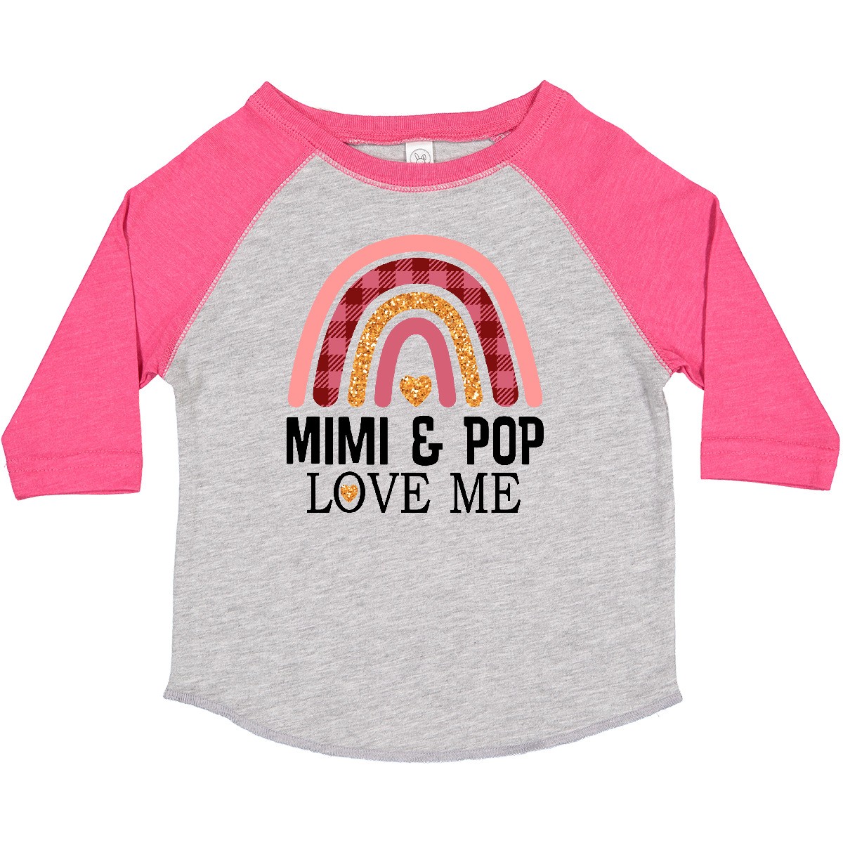 Inktastic Mimi And Pop Love Me Girls Granddaughter Rainbow Toddler T-Shirt Girl