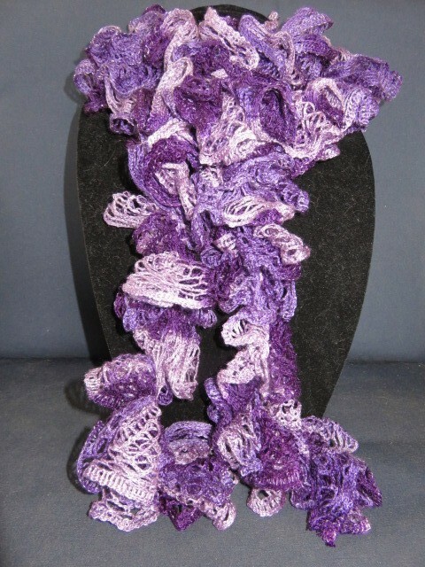 FREE SHIPPING! Beautiful Crocheted Ruffled Sashay Fashion Scarf