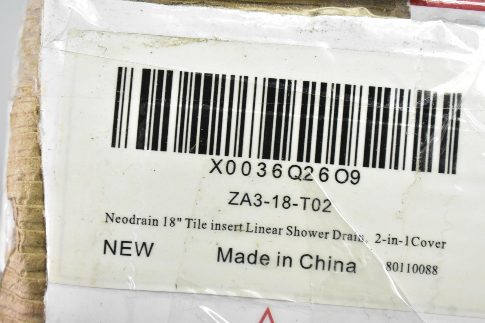Neodrain ZA3-18-T02-MB 18'' Linear Shower Drain 2-in-1 Flat & Tile Insert Black