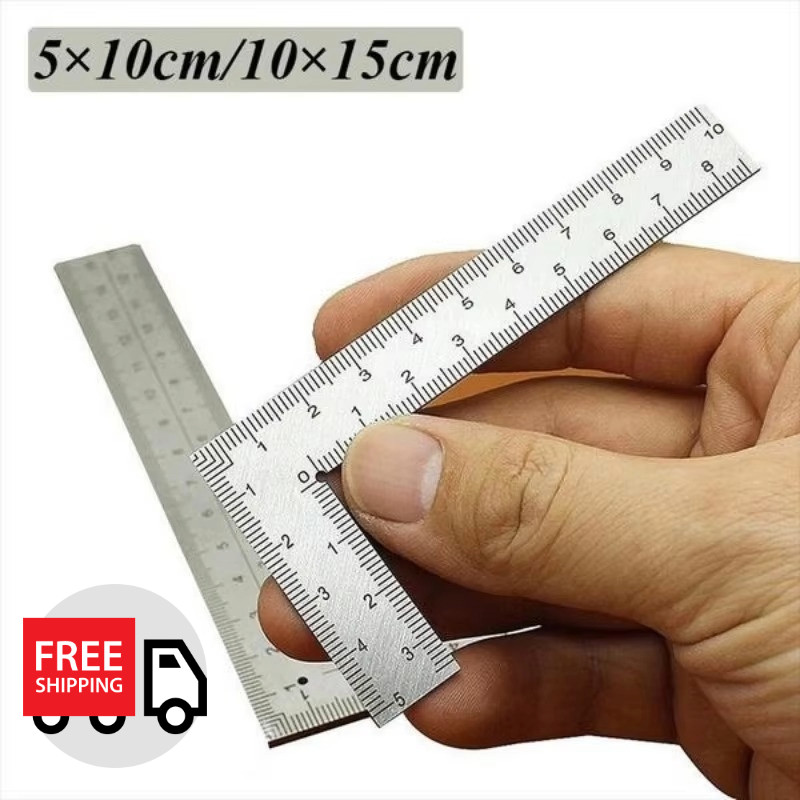 Stainless Steel L Shape Square Ruler Small Measuring Layout Tool 2X4 Inch