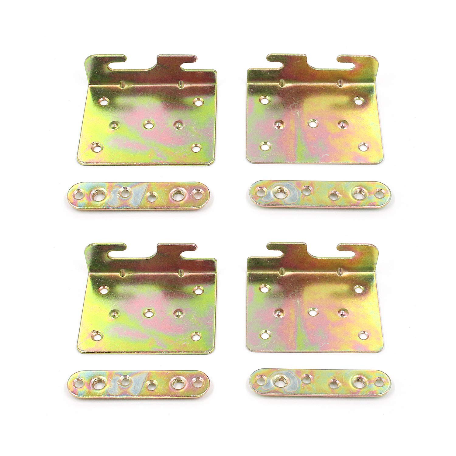 4 Pcs Universal Beds Rail Bracket Iron Bed Plates Hook on Conversion Brackets...