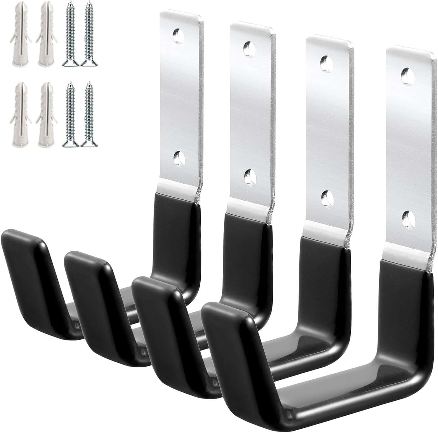 Heavy Duty Steel Garage Hooks,Garage Storage Utility Small-4PC, Black