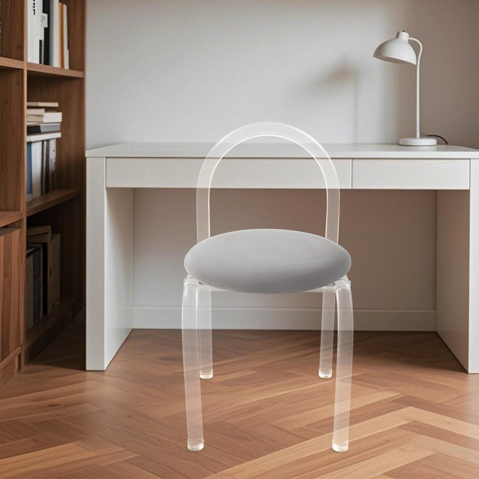 40*40*72cm Modern Minimalist Acrylic Clear Chair, 165.35 lbs Makeup Chair