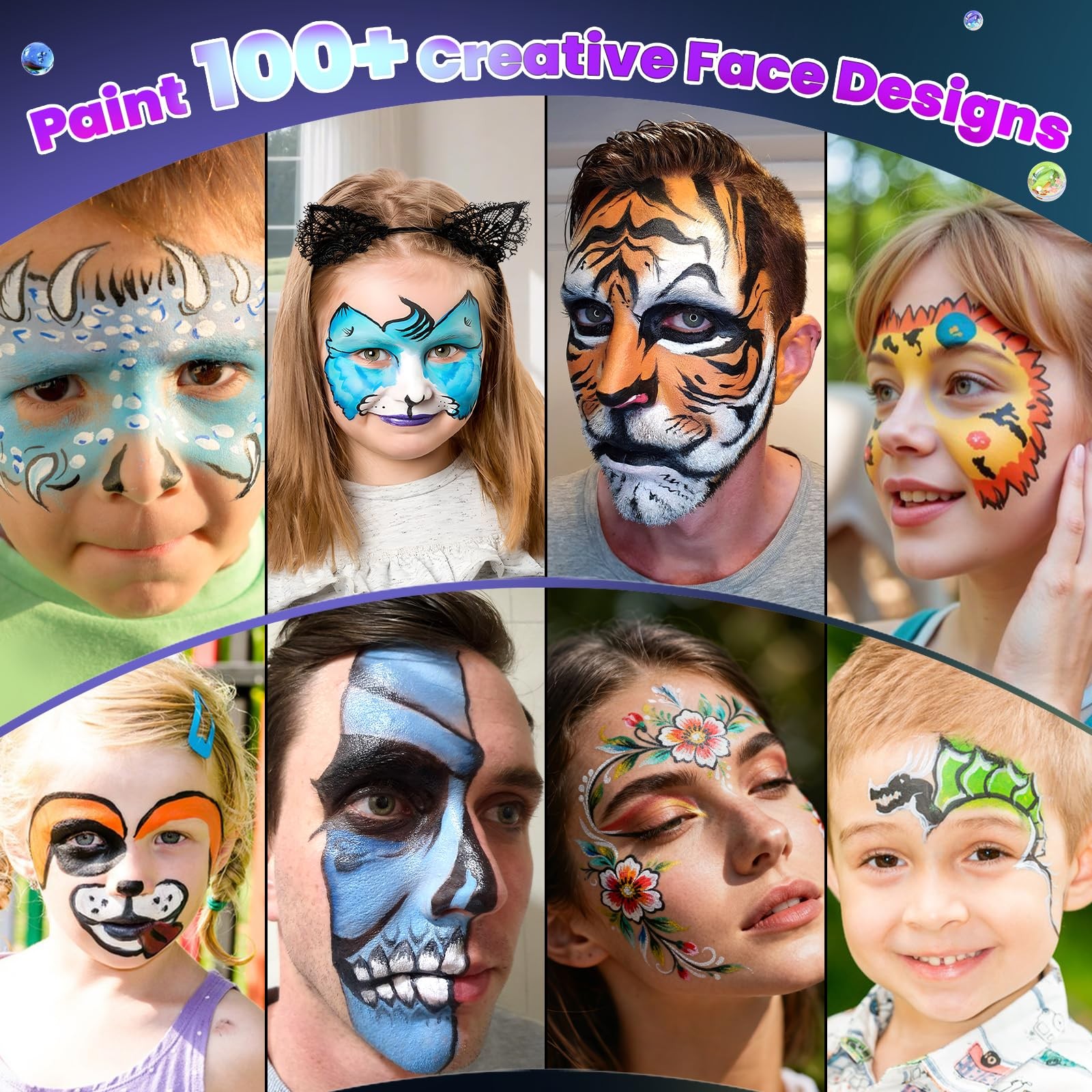 Professional Face Painting Kit – 22 Colors Non-Toxic Face & Body Paints with ...