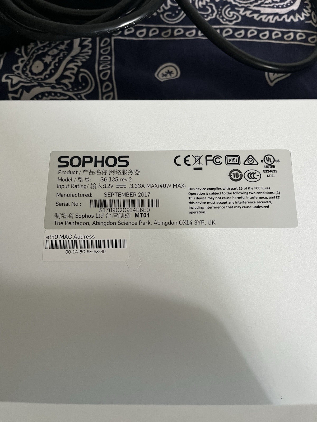 Sophos XG 135 with AP 120 access point