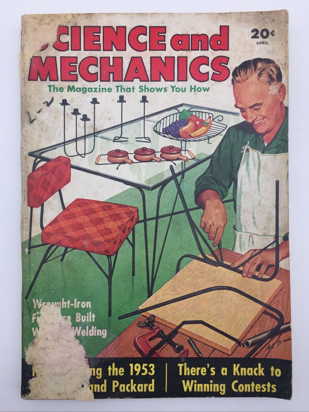 1953 APR SCIENCE AND MECHANICS MAGAZINE Wrought Iron Furniture Without Welding