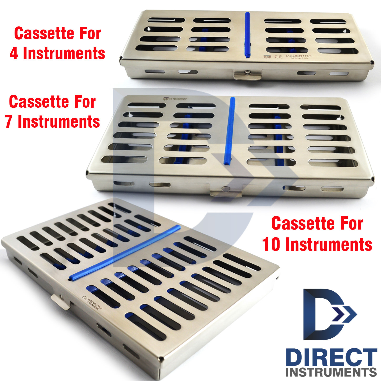 Dental Cassette For Holding 4-7-10 Instruments Tray Sterilize Autoclave Tool Box