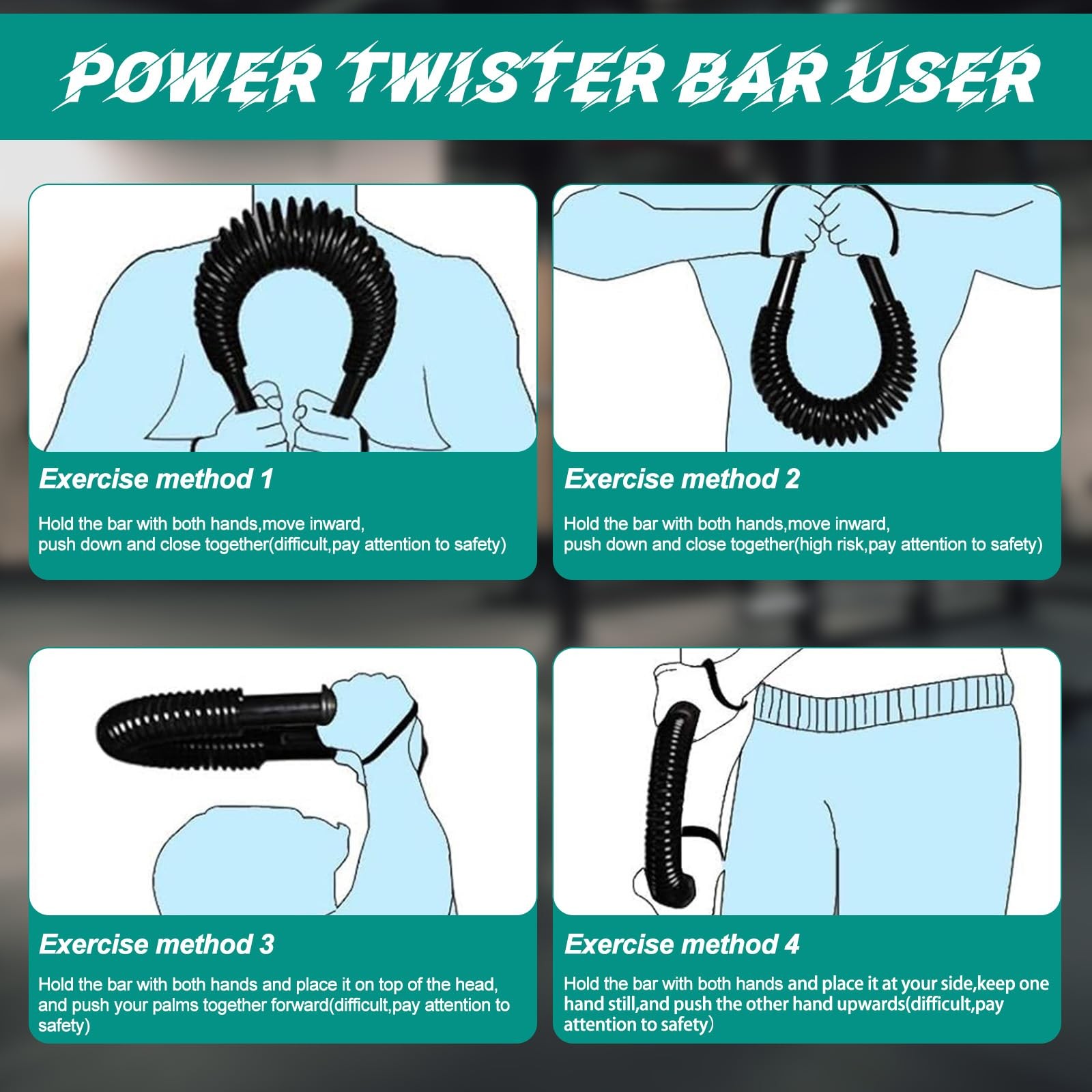 Power Twister Bar (66LB) – Arm & Forearm Workout Equipment for Men & Women, H...