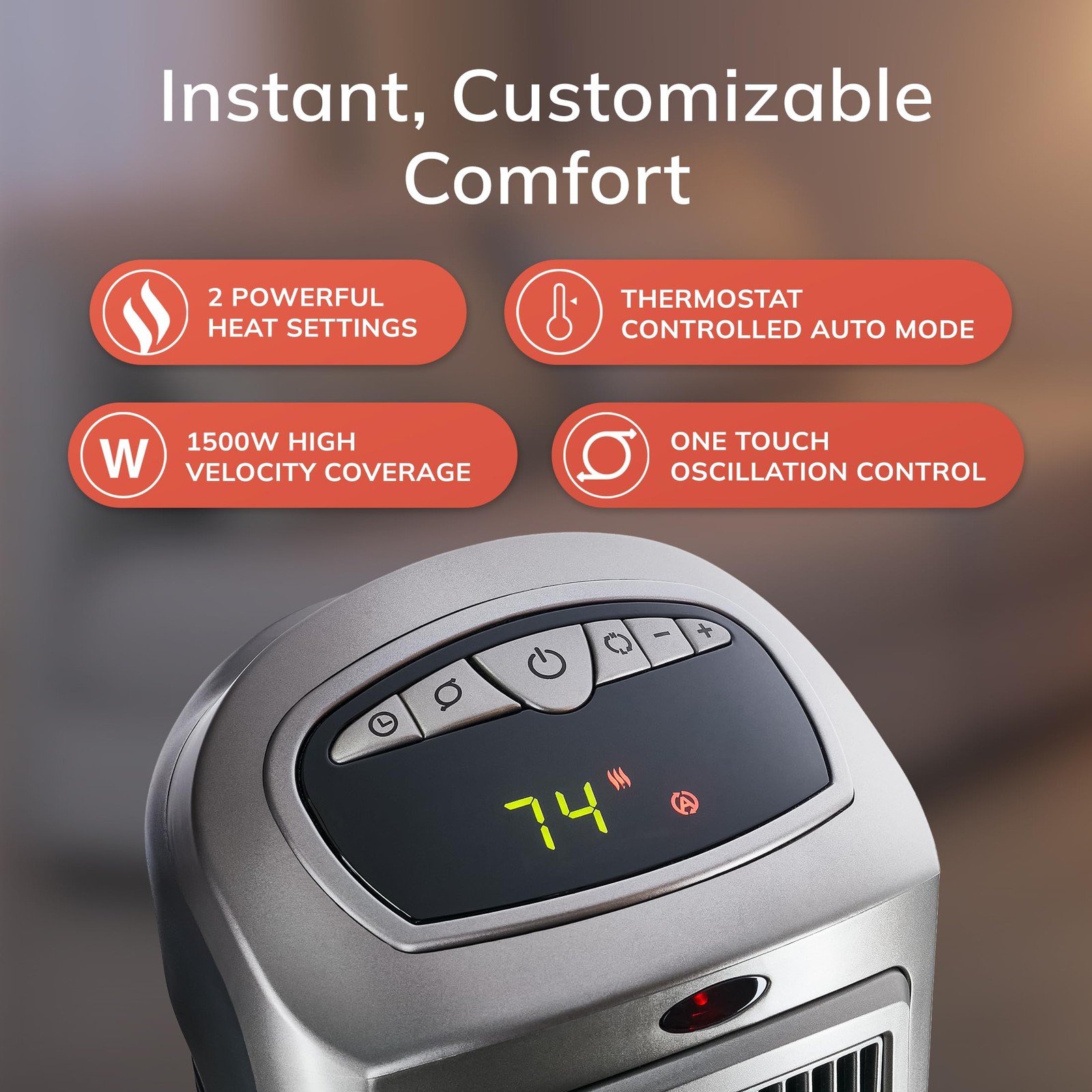 Digital Ceramic Tower Heater with Remote Control - Efficient Heating Solution