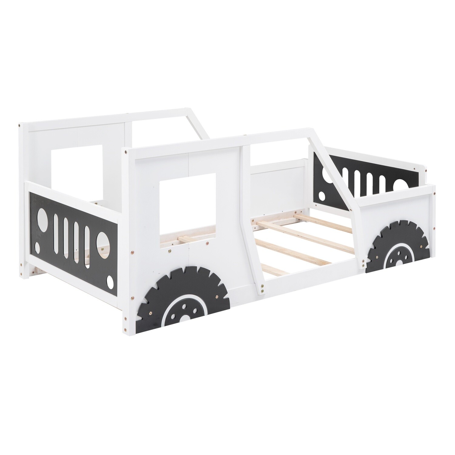 Twin/Full Size Bed Frame Wood Platform Bed Frame w/ Headboard and Footboard