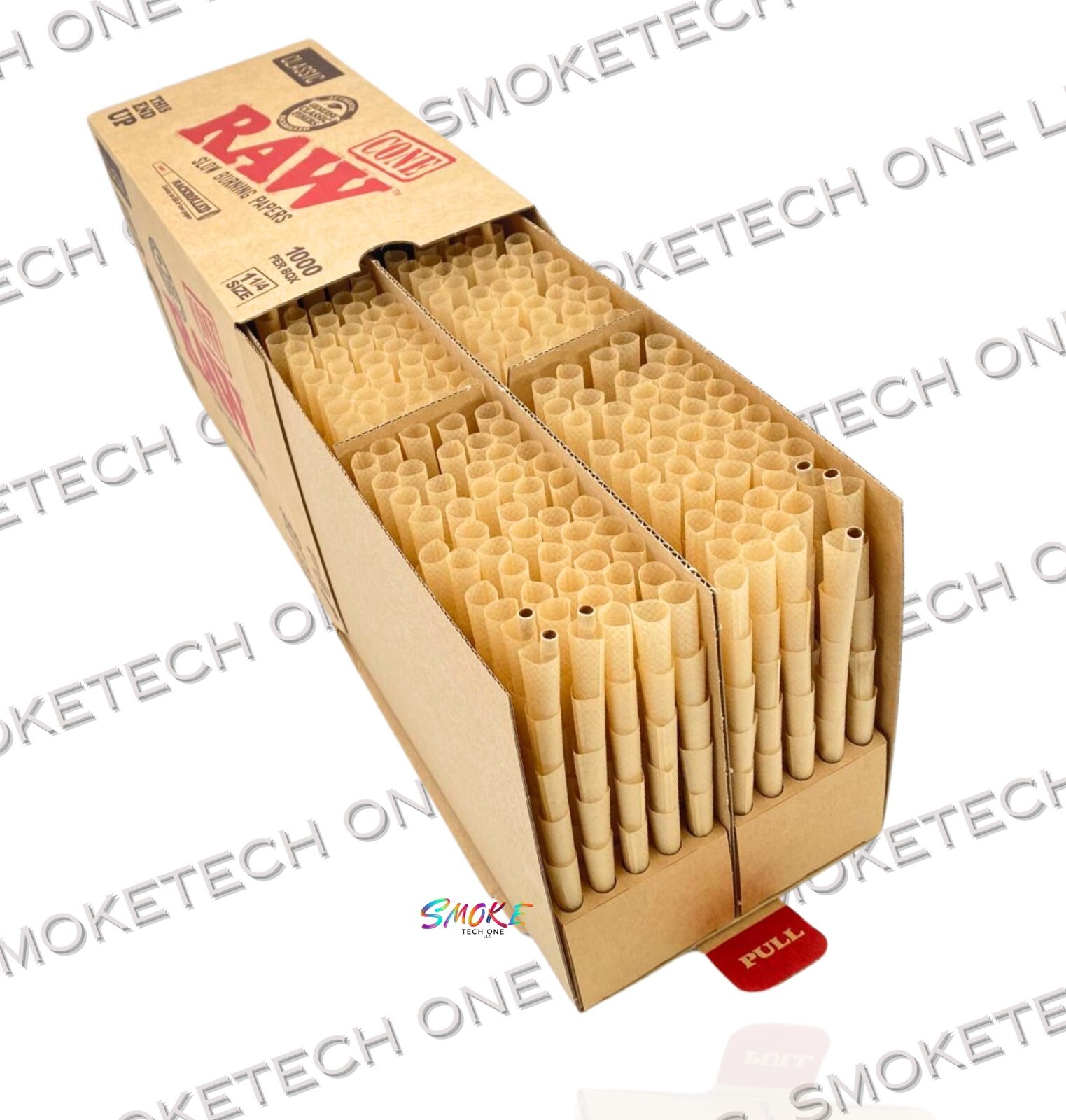 RAW Classic 1 1/4 Size Pre-Rolled Cones – 1000 Count Bulk Box