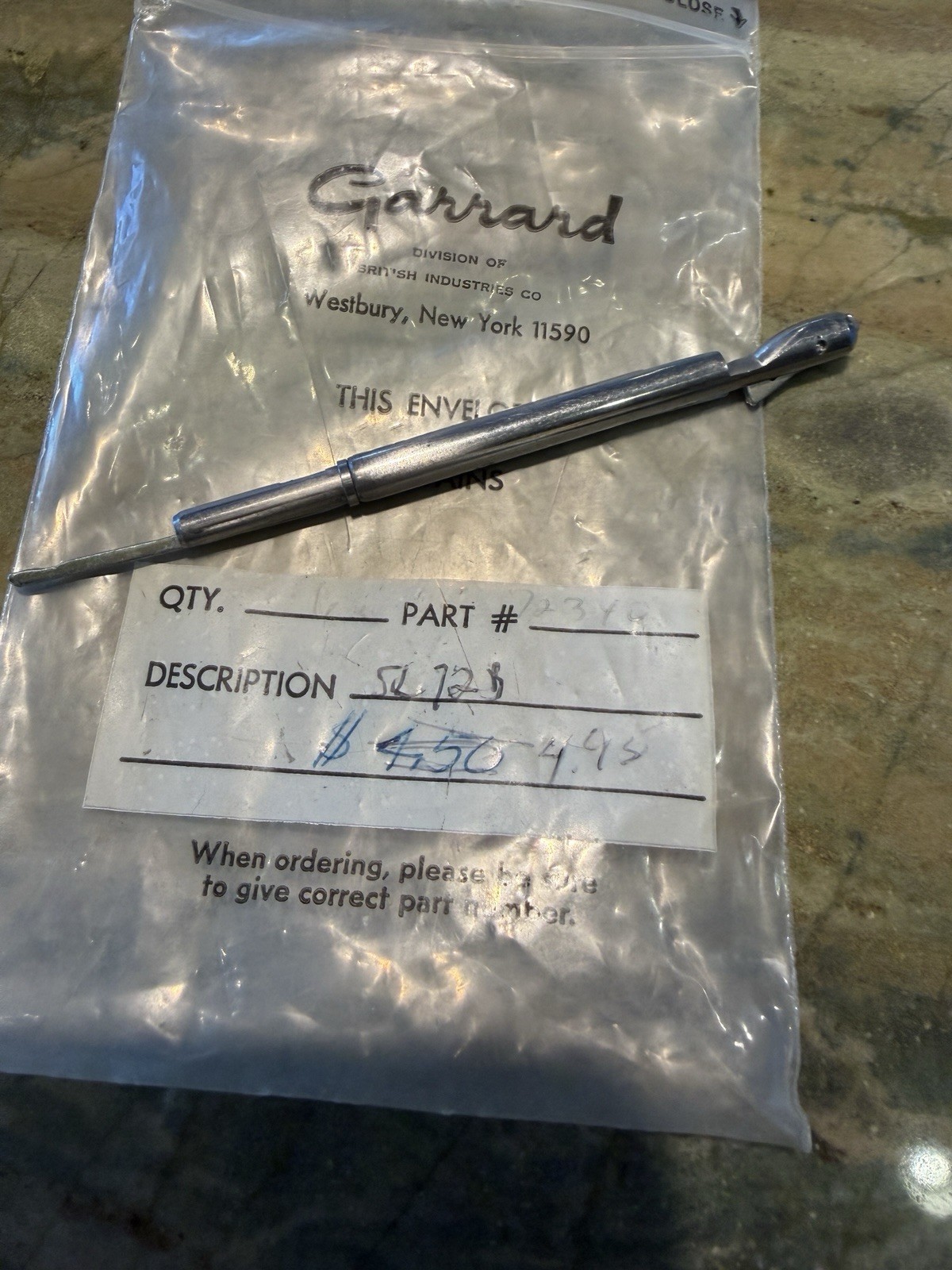 Garrard Multi Play Stacking Turntable Spindle for Zero 100 / 100C /2000B Models
