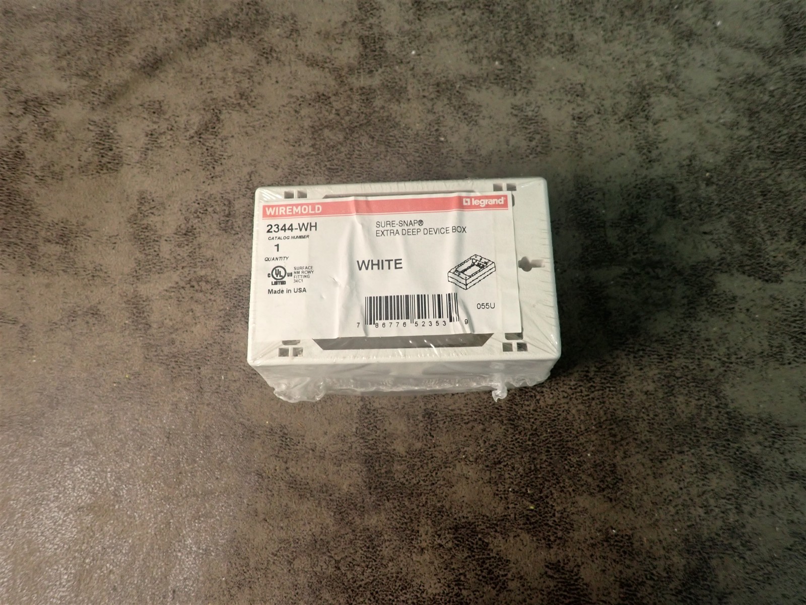 NEW Wiremold 2344-WH White Sure-Snap Extra Deep Device Box (G84)