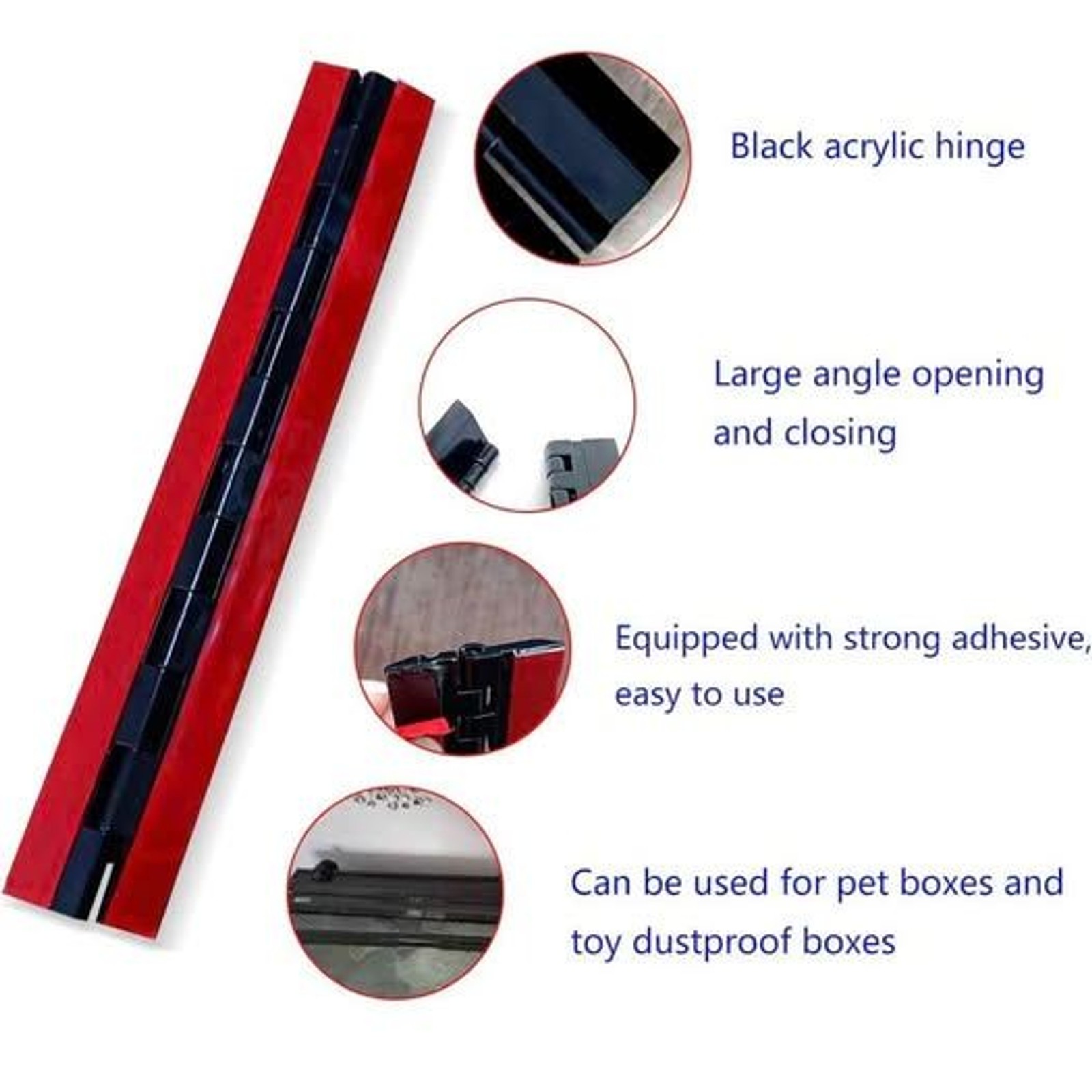 12-inch Black Flexible Hinge, self-Adhesive Installation; Continuous Piano Hinge