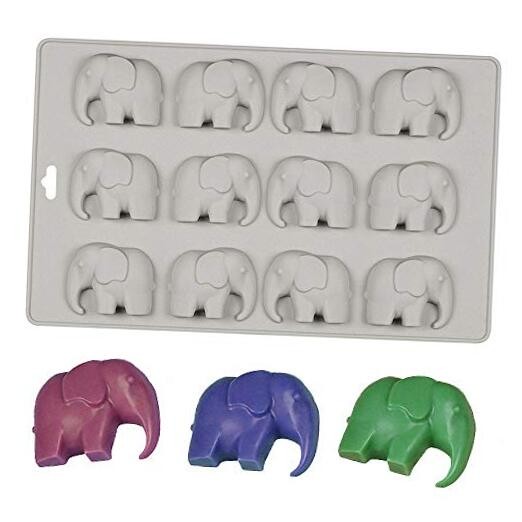 12 Cavities Elephant Chocolate Candy Silicone Mold Gummy Fat Bomb Mould Resin