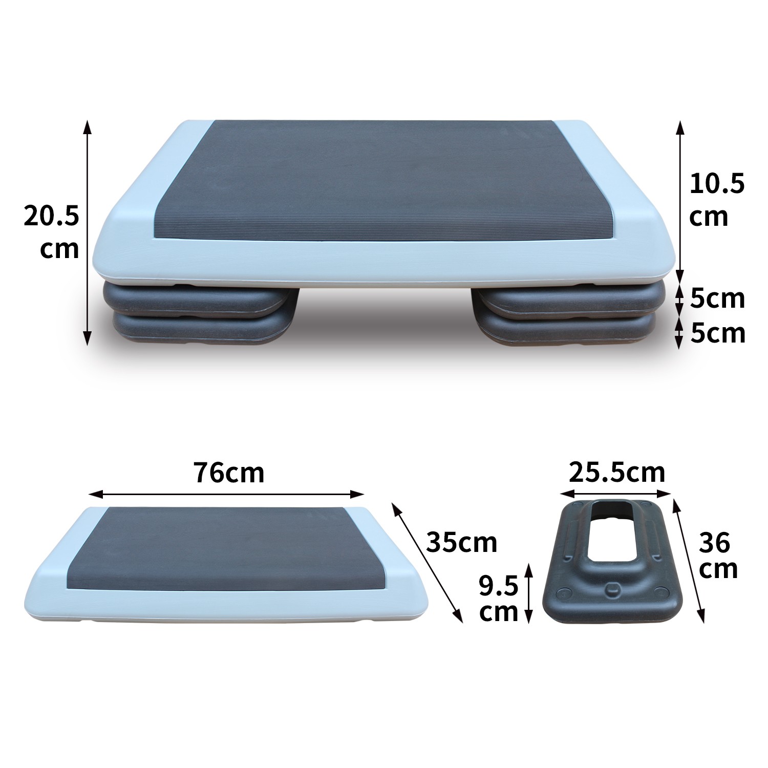 Aerobic Stepper Adjustable Workout Platform - Fitness Exercise Step with Risers