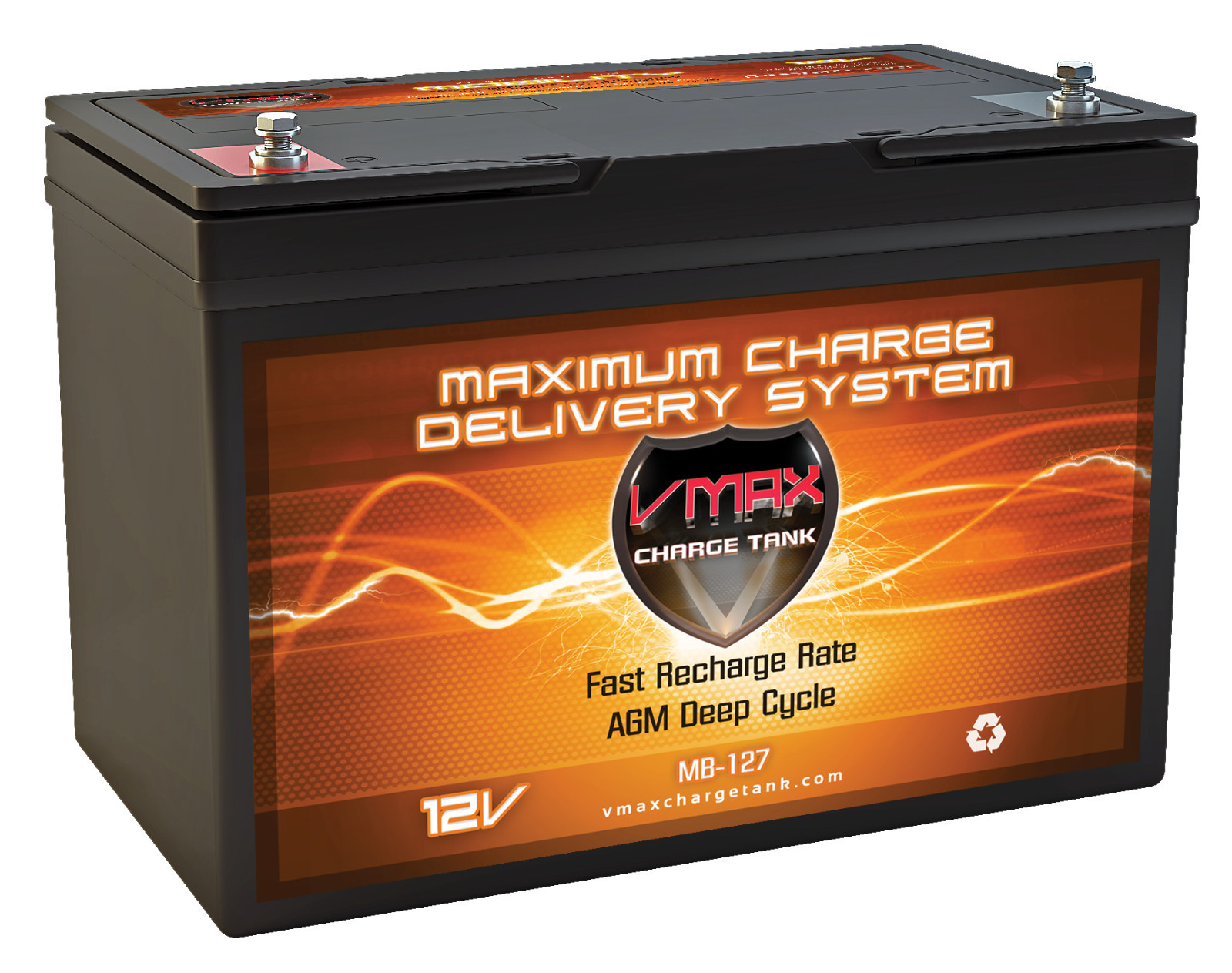VMAX MB127 12V 100Ah AGM Wheelchair HI RESERVE CAPACITY Maintenance free Battery