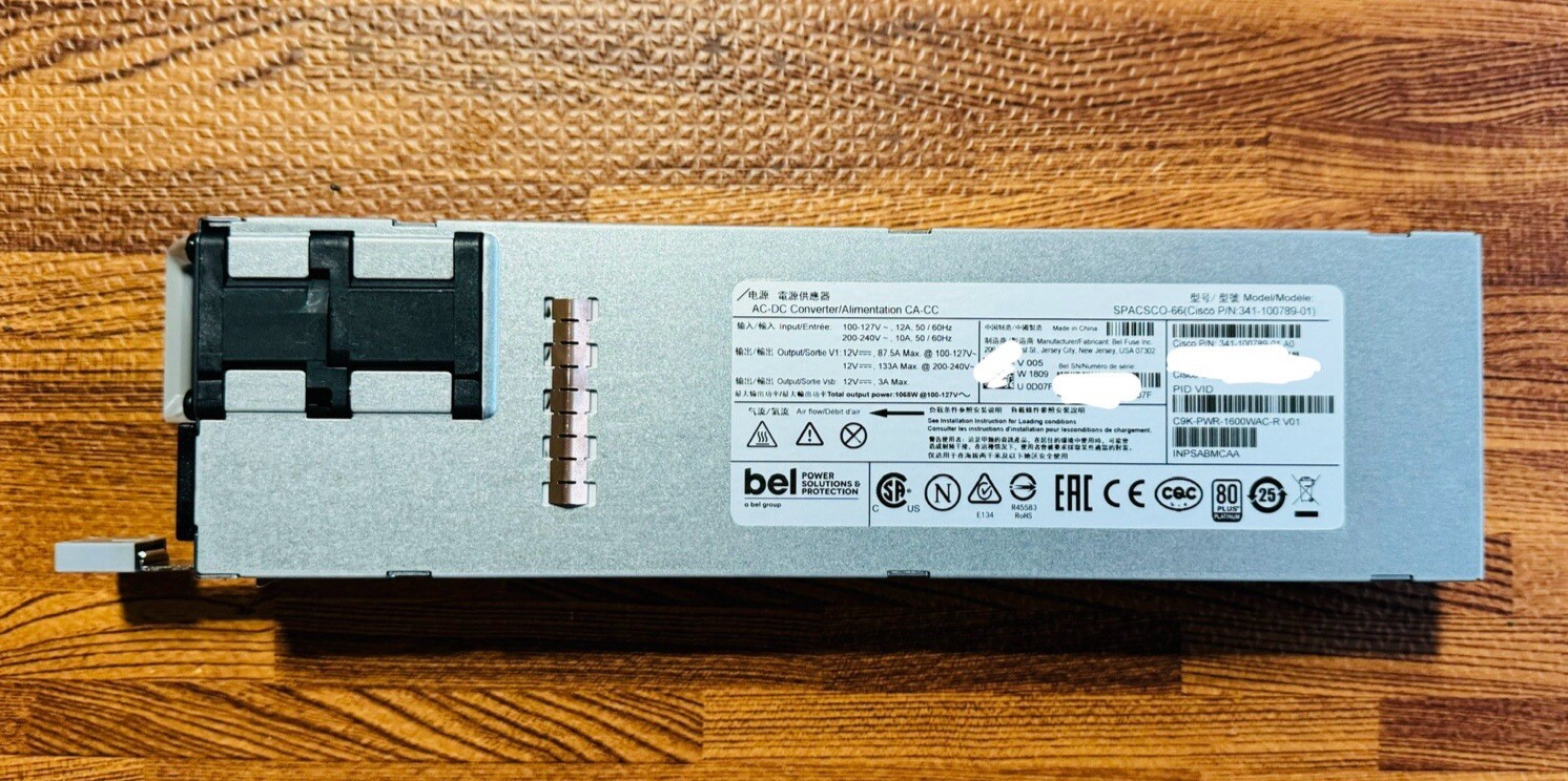 Genuine Cisco C9K-PWR-1600WAC-R AC Power Supply 1600W for catalyst C9500-32C