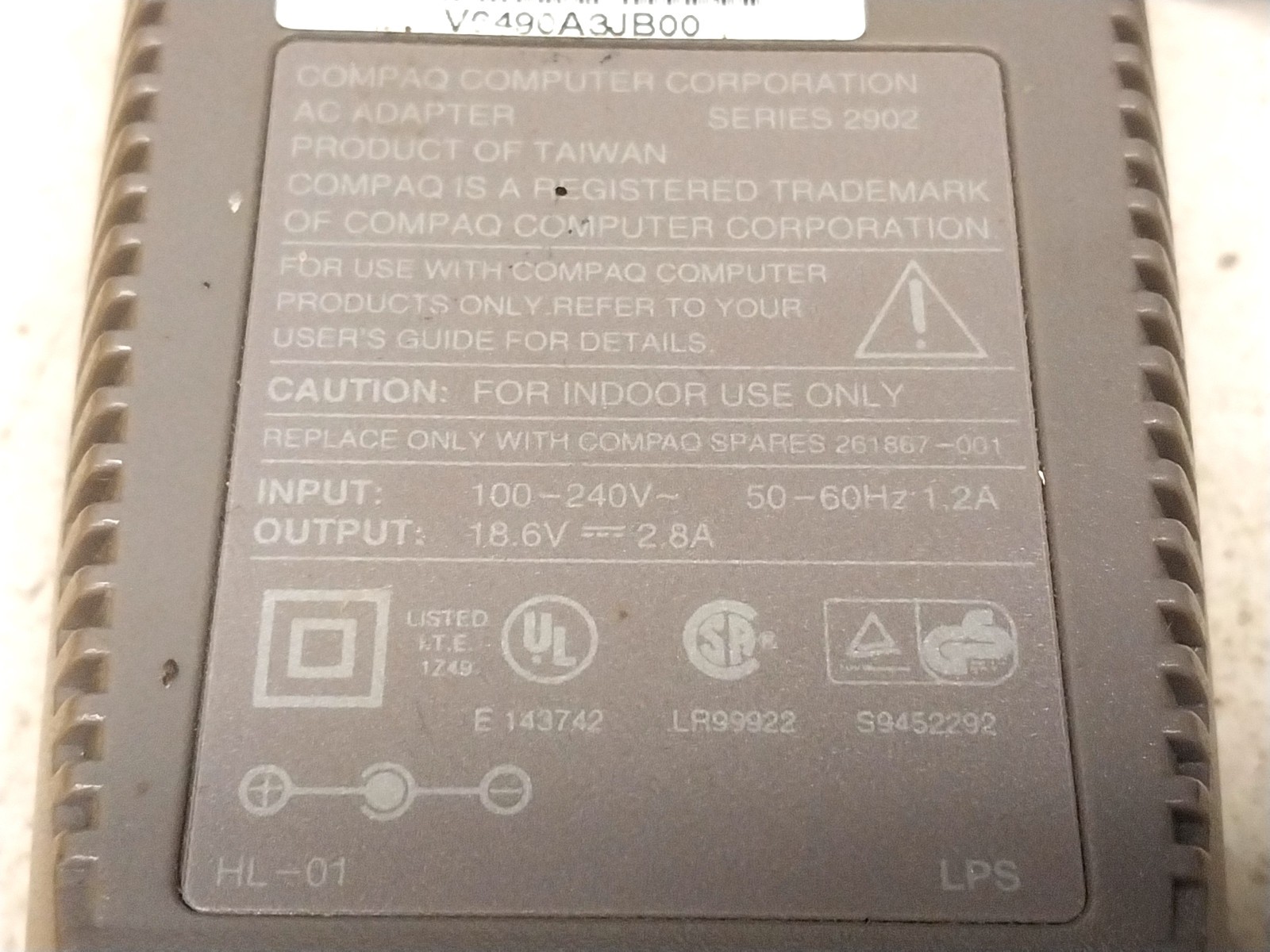 Nice Working Compaq 2902 Power Supply Unit / Old Vintage Laptop Computer