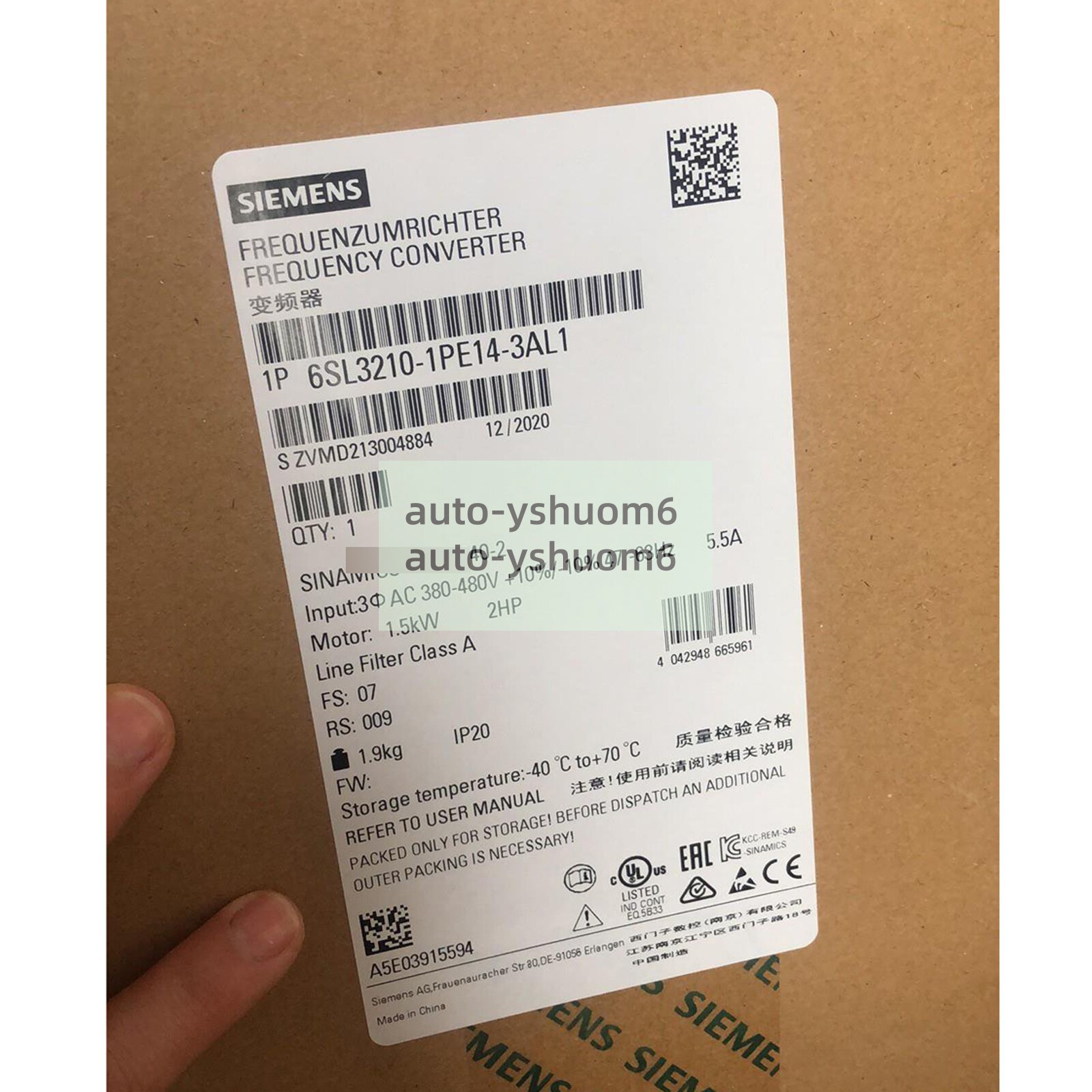 1PC Siemens 6SL3210-1PE14-3AL1 6SL3 210-1PE14-3AL1 New In Box Expedited Shipping