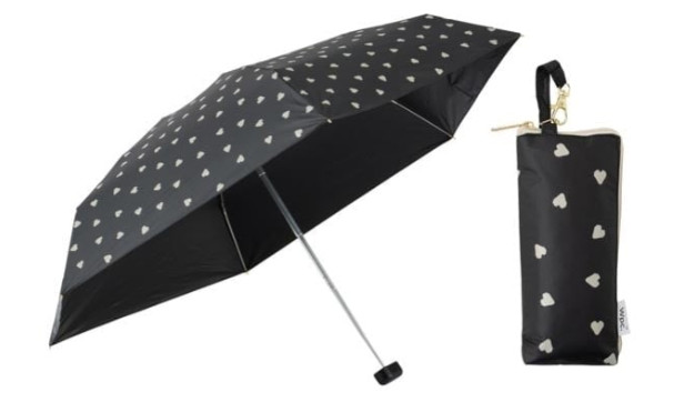 World Party Co Black Shading Jaggy Heart Mini Parasol