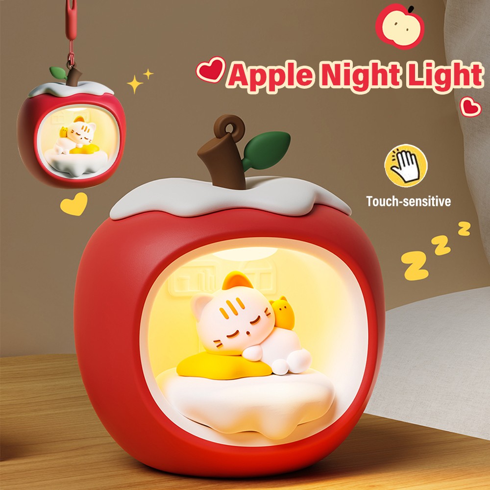 Apple-shaped Smart Touch Night Light Desktop Decor, Ambient Indoor Lighting