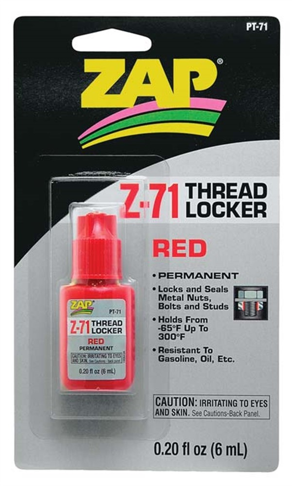 Zap Adhesives PT-71 - Thread Locker, Red, .20 oz