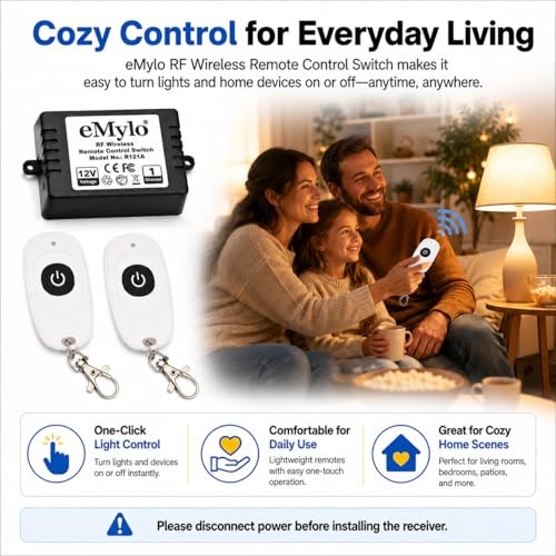 Smart RF Relay Switch eMylo Wireless Remote Control Switch DC 12V 12V 1-Channel