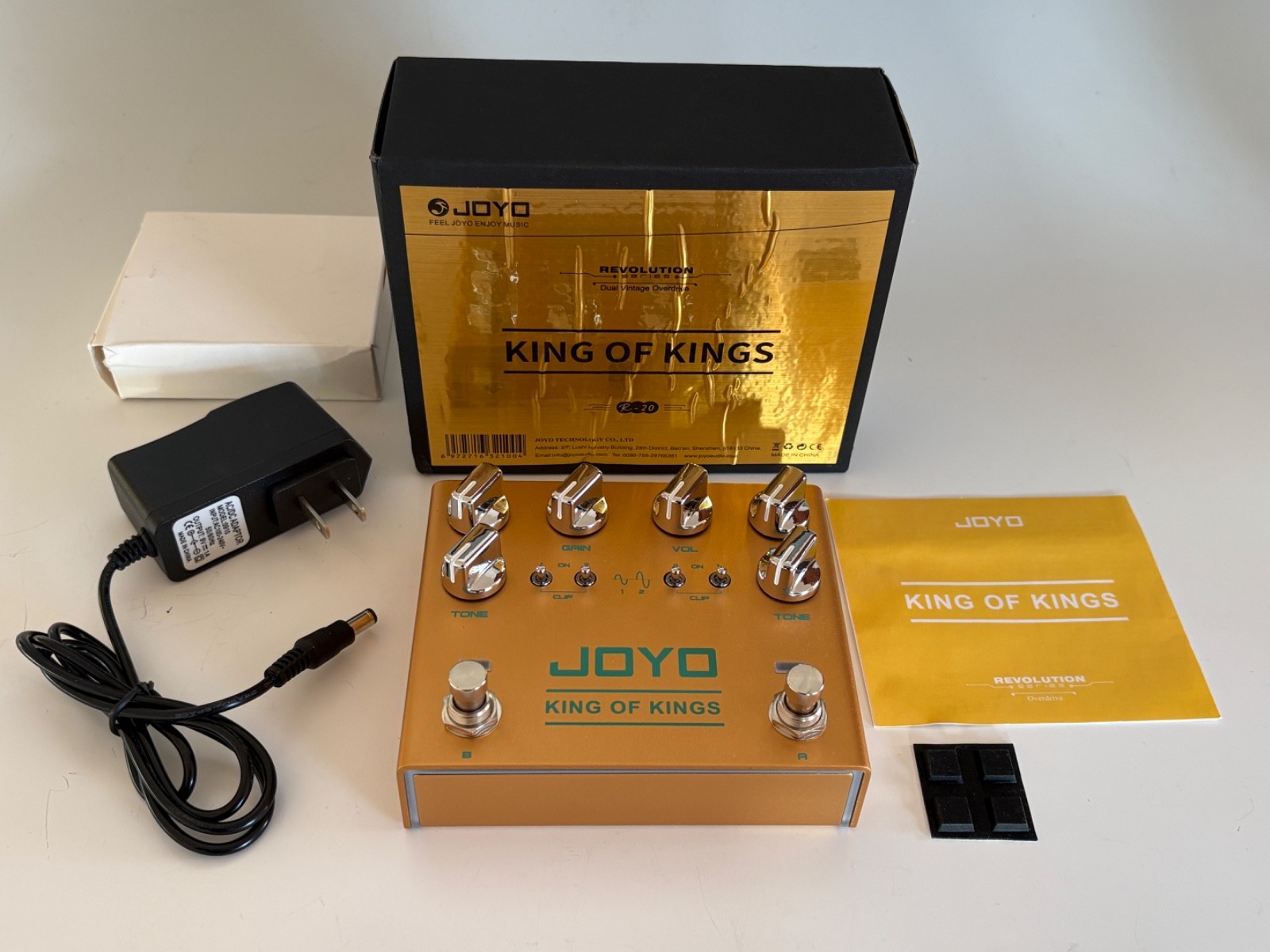 JOYO R-20 King of Kings Vintage Overdrive Guitar Effect Pedal & AC Adapter