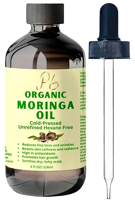 Organic Cold-Pressed Moringa Oil for Skin, Hair & Body - Anti-Aging, Face Oil