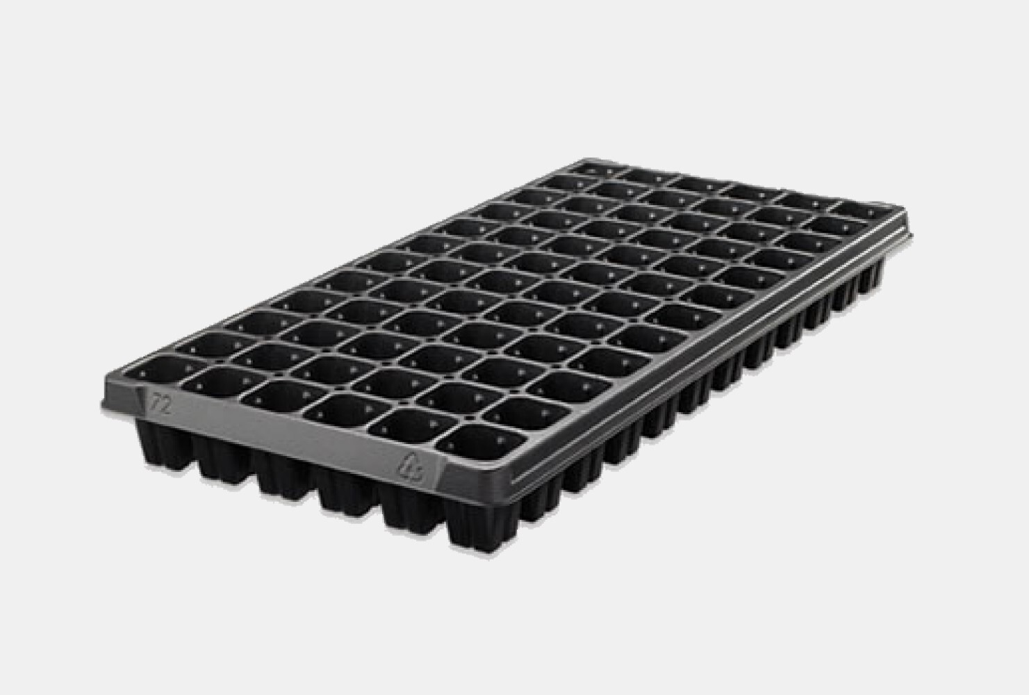 5 Standard Trays 72 Square Cells - Cells Depth 2.25" by T.O. Plastics