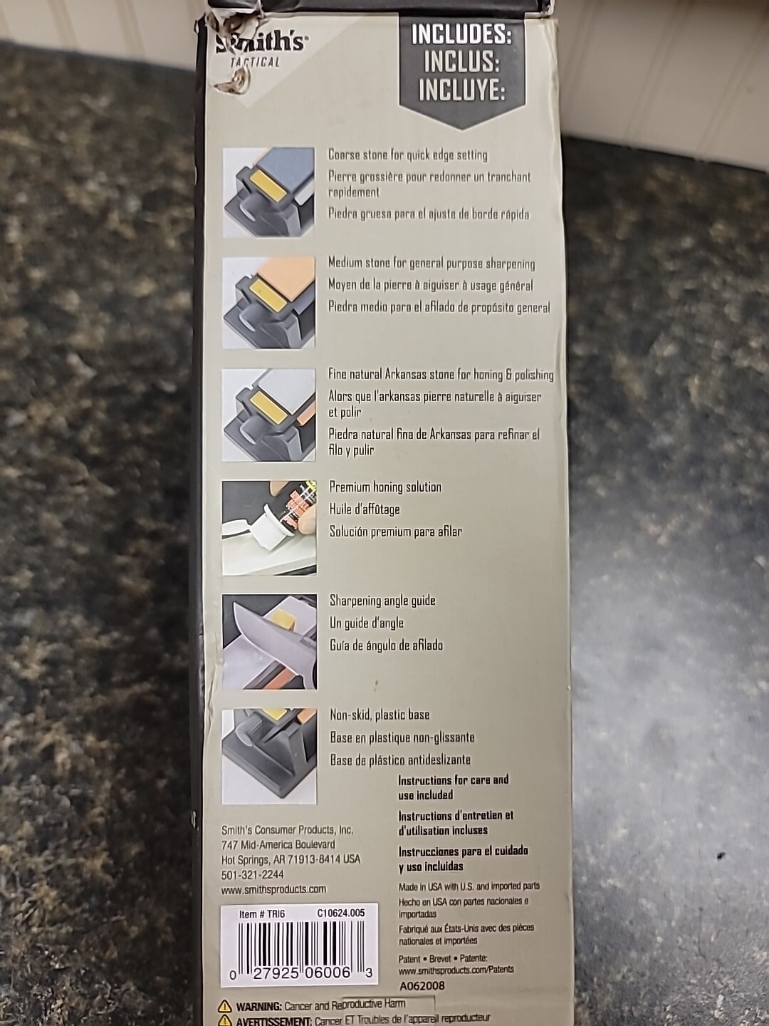 Smith's Sharpener 6" Tri-Hone Sharpening System Med/Fine/Coarse Knives & Tools
