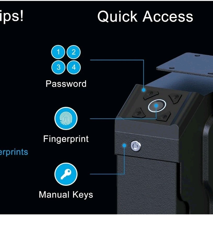 VERPROOF Biometric Gun Safe for Handgun Drop Down Pistol Safe
