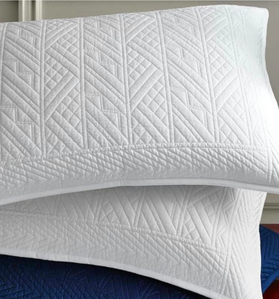 New Set Of 2 Ralph Lauren WHITE Standard Pillow Sham Cotton Oakfield Parchment