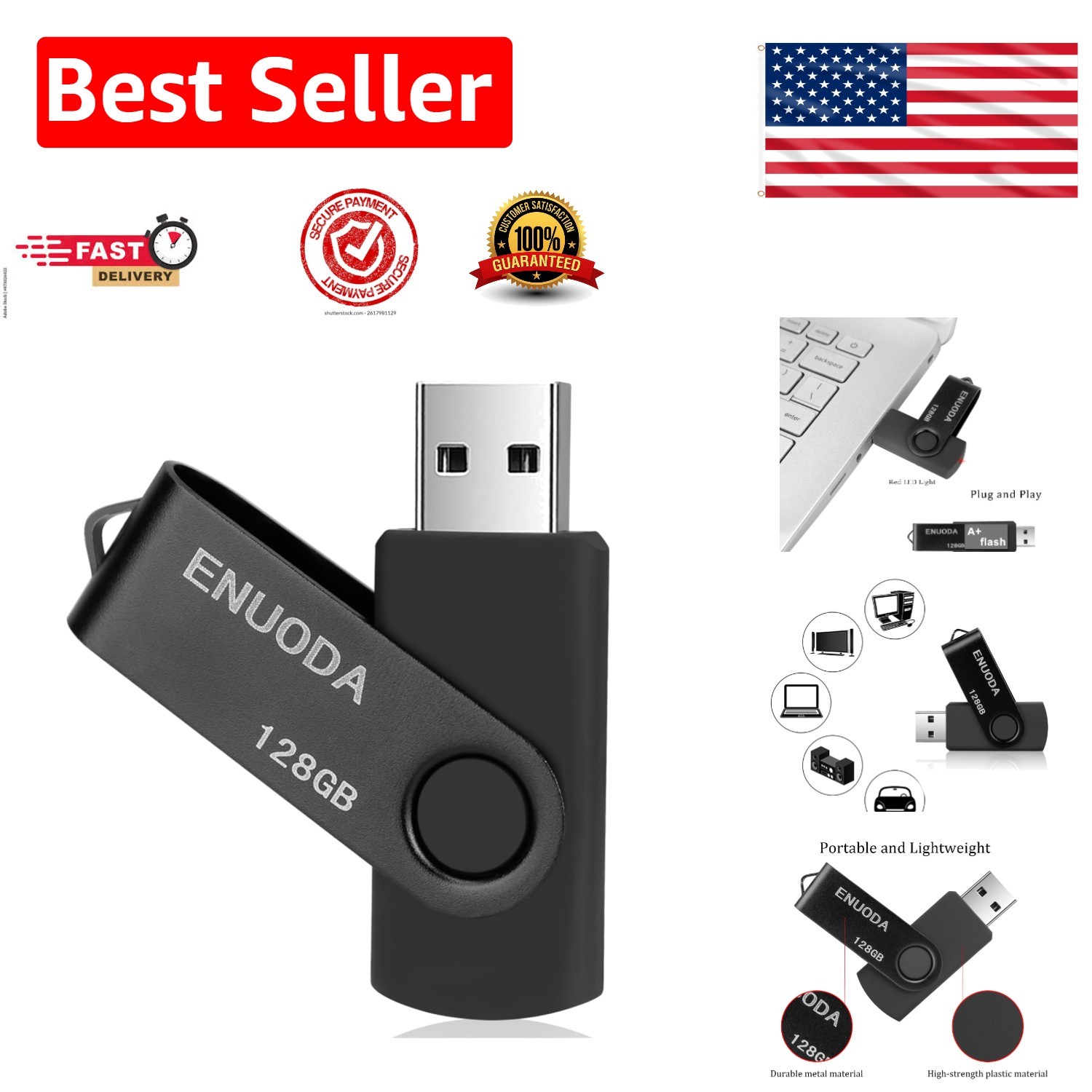 High-Capacity 128GB USB Drive with LED Indicator – Ideal for On-the-Go Storage