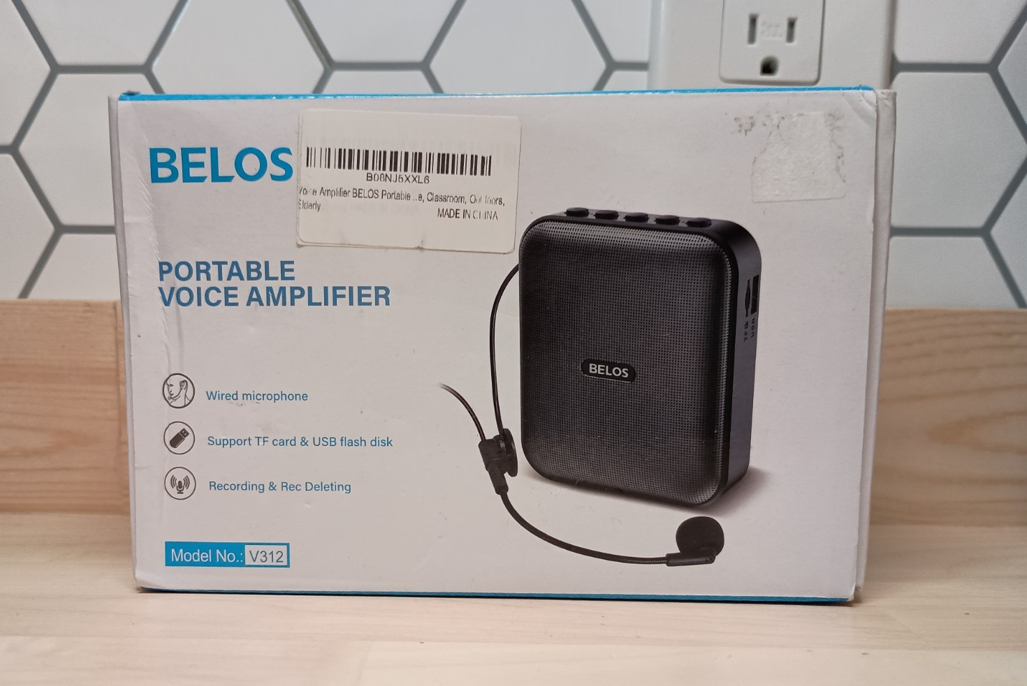 BELOS Voice Amplifier Wired Mini Portable with Personal Microphone - Recording