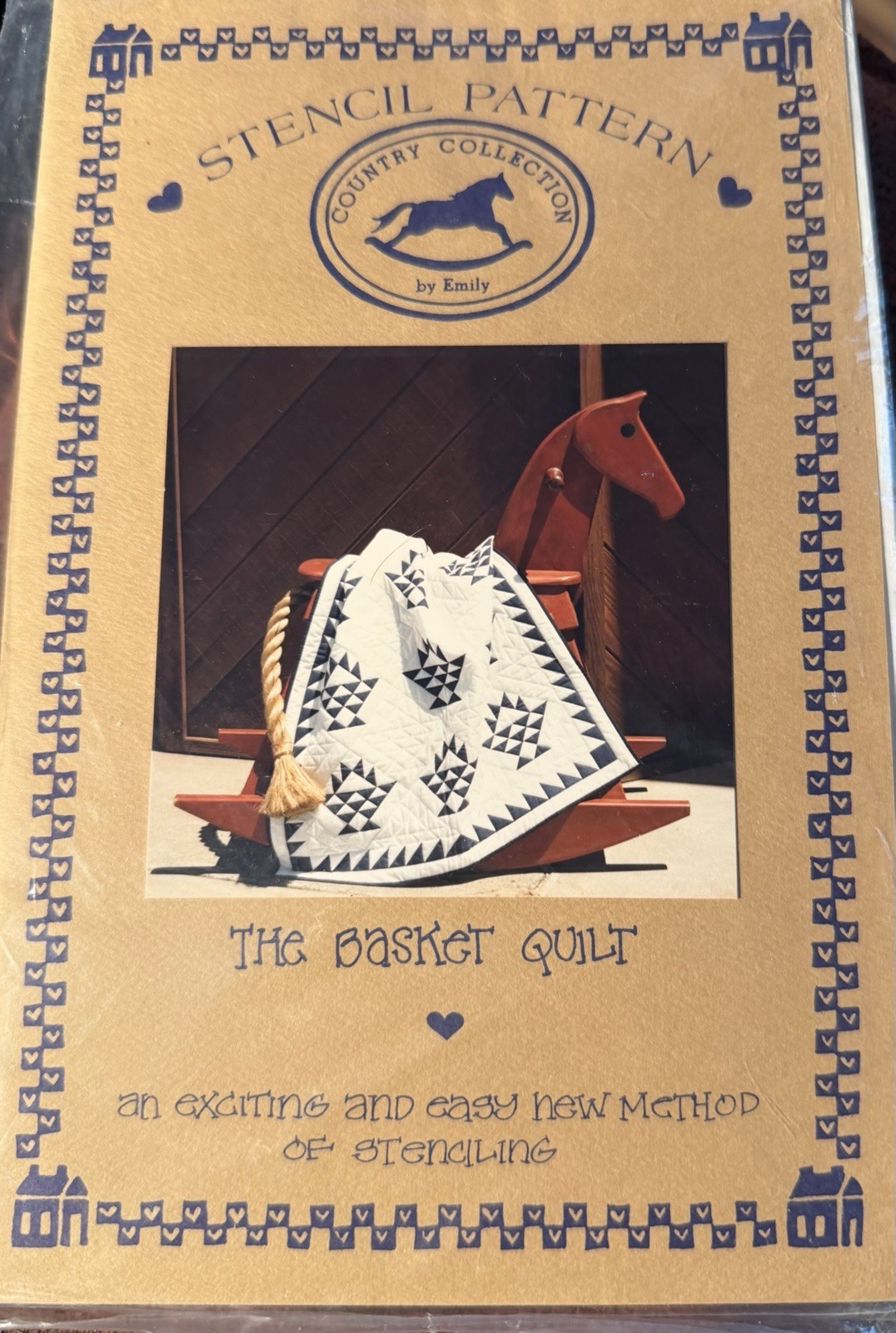 THE BASKET QUILT Stencil Pattern by Country Collections by Emily Hyatt Uncut