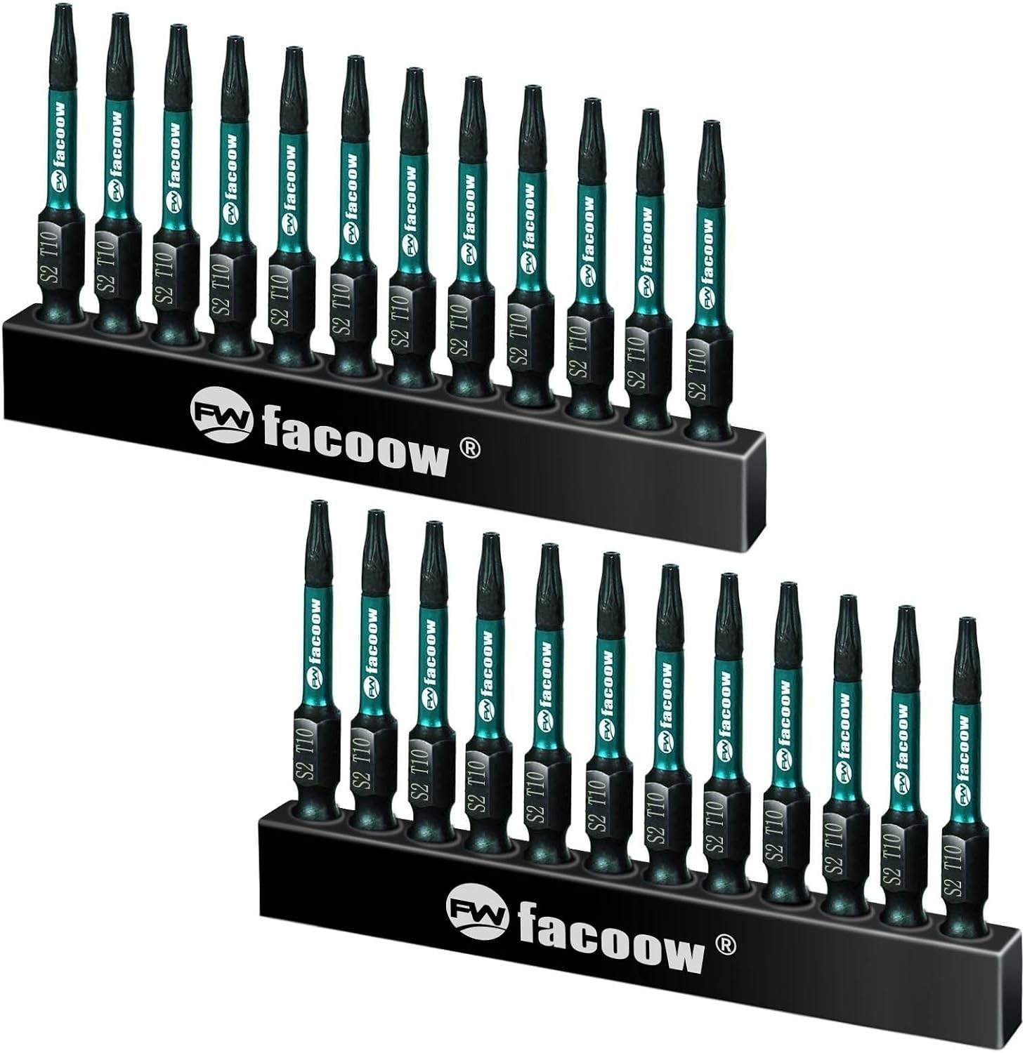 T10 Torx Bit Set: 24-Piece, 2" Long Impact Torque Set with T10*2"*24Pcs