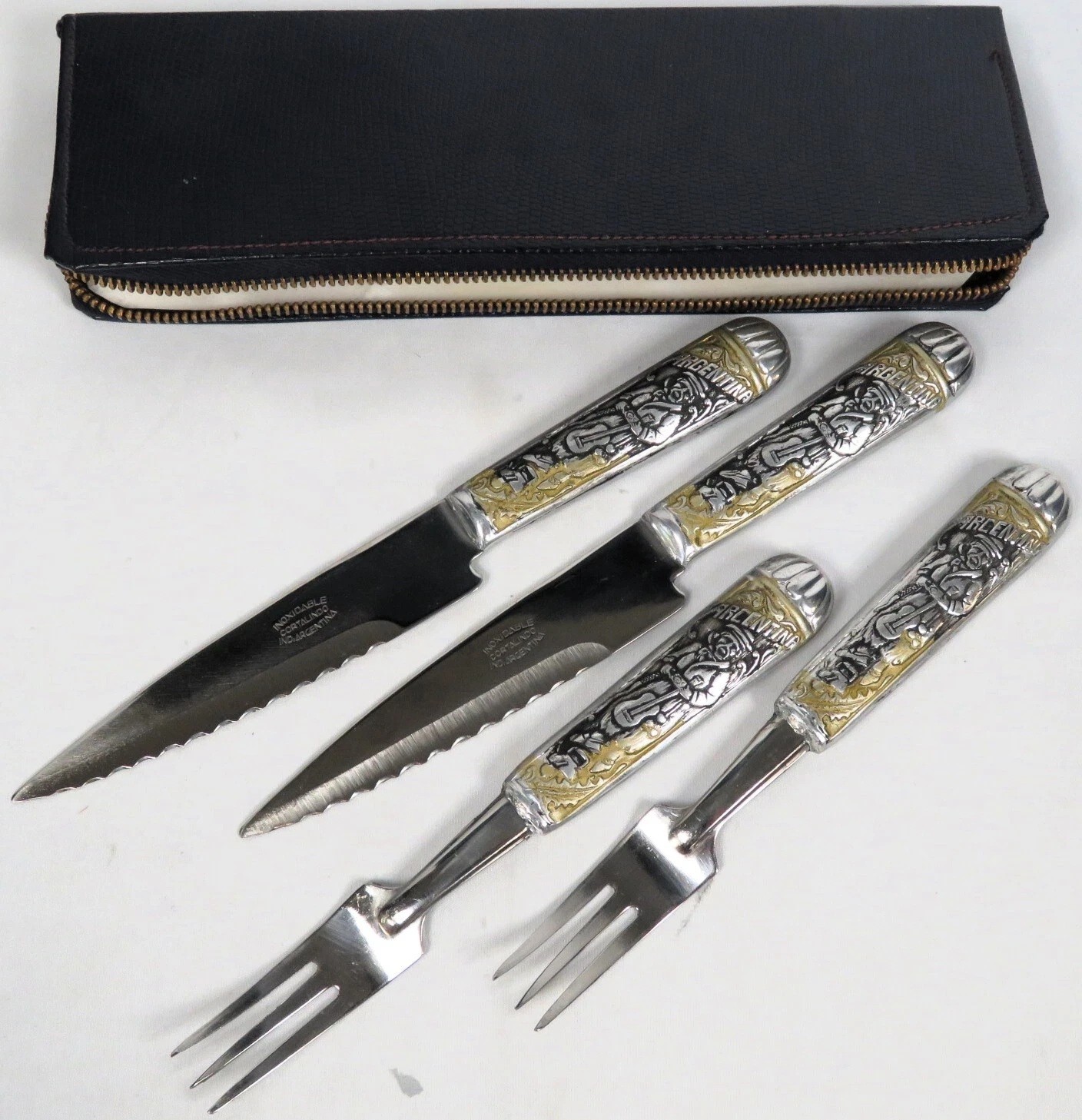 4-Piece Set Cortalindo Knives Forks Industria Argentina Stainless Steel Vintage