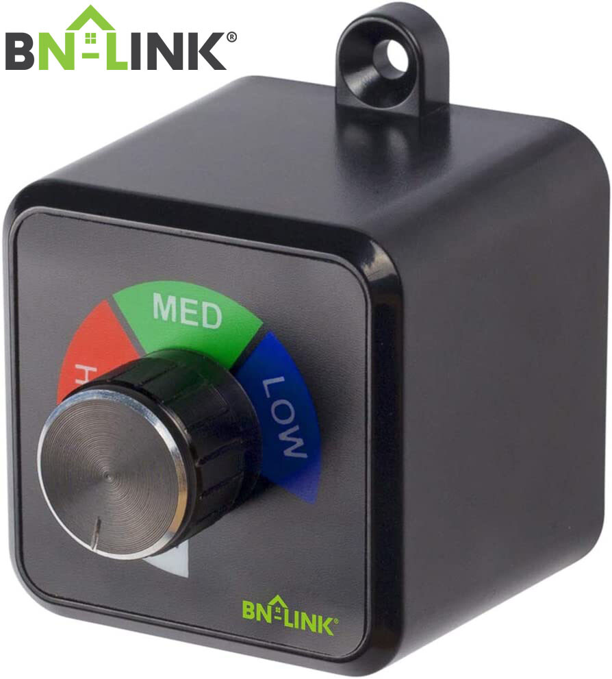 BN-LINK Exhaust Fan Speed Controller Variable 3Speed Adjuster Cordless 4.8A/600W