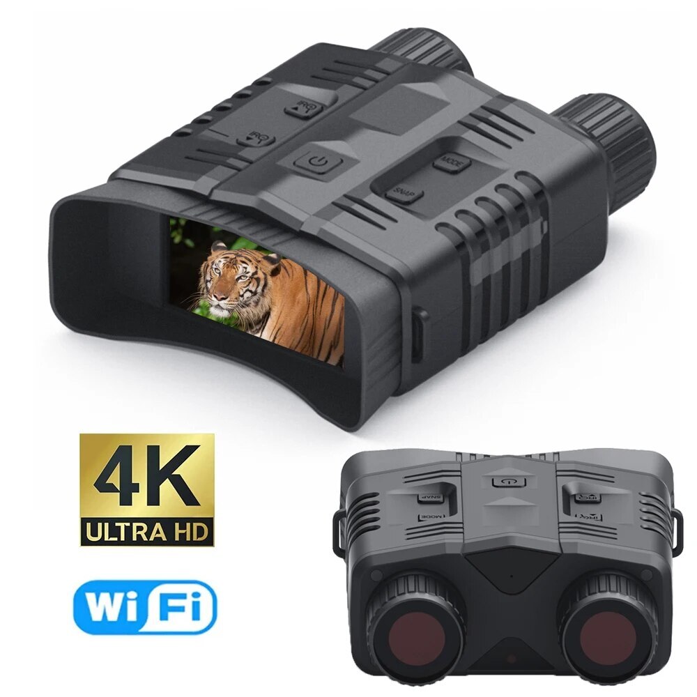 4K Gafas de Visión Nocturna Infrarrojos Digital 10X Zoom Full HD Binoculares
