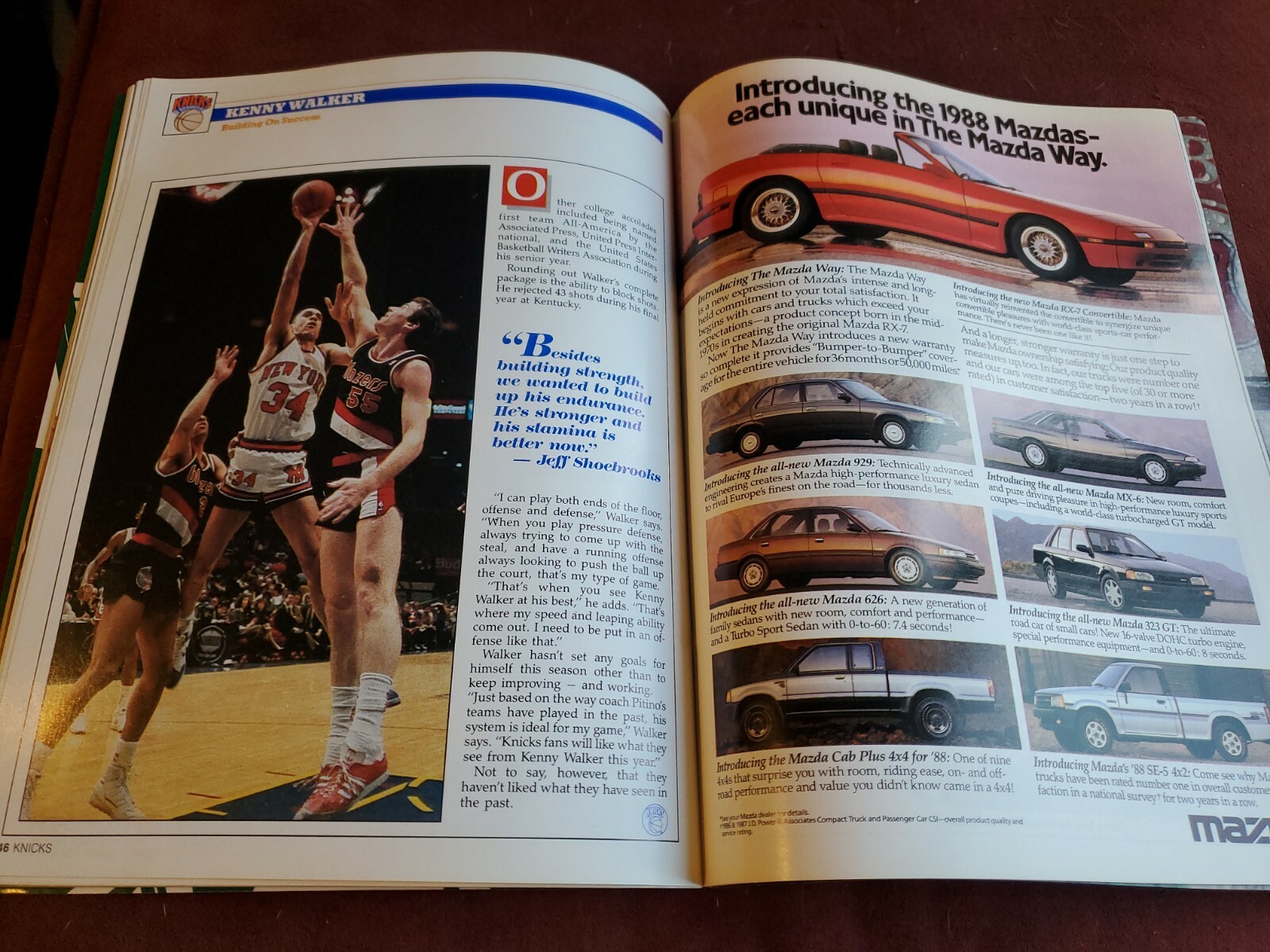 1987 Knicks Program November 10, 1987 Atlanta Hawks Ewing/Wilkins/mark jackson