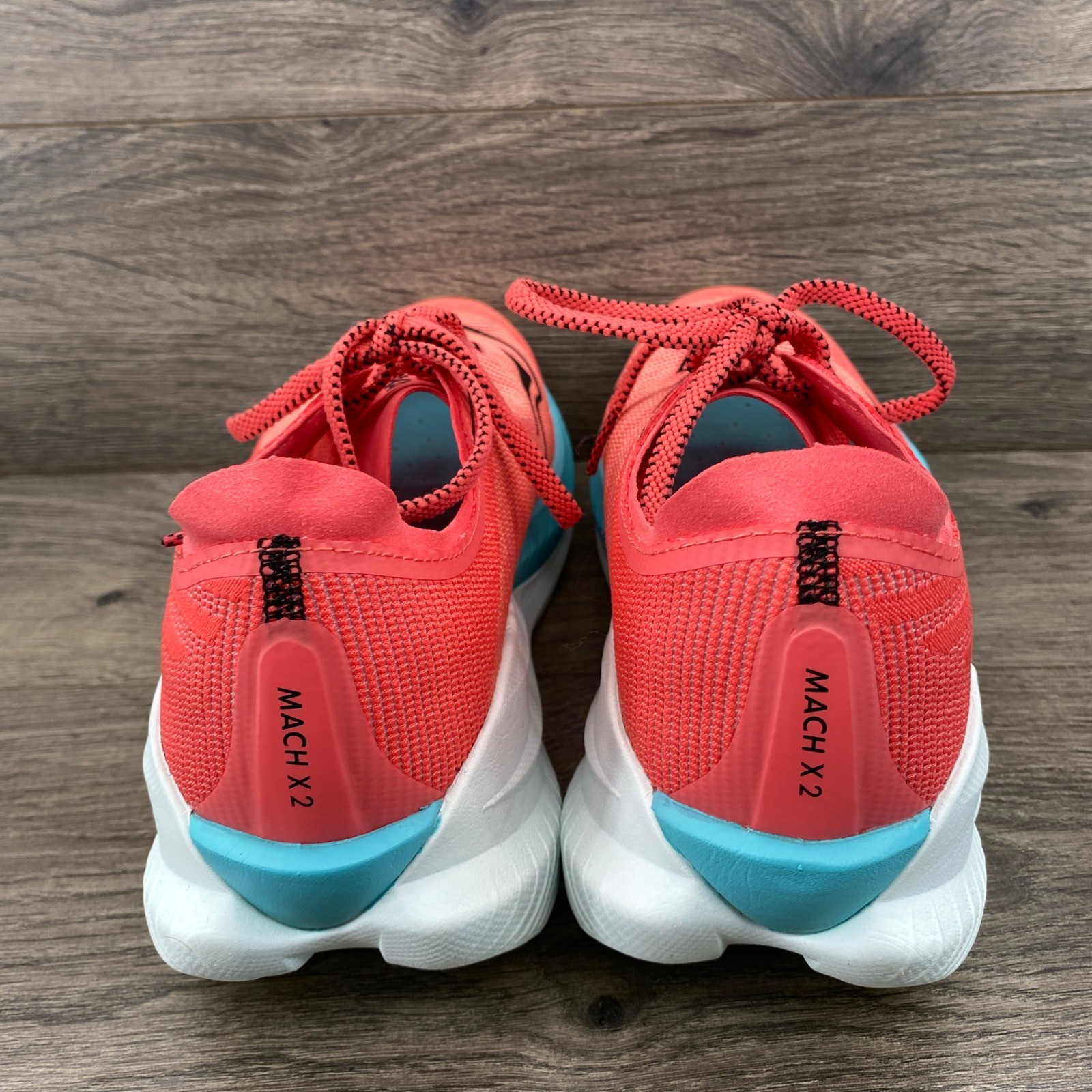 Hoka Mach X 2 Men's Running Shoes Size 12 D Coral Blue Yellow
