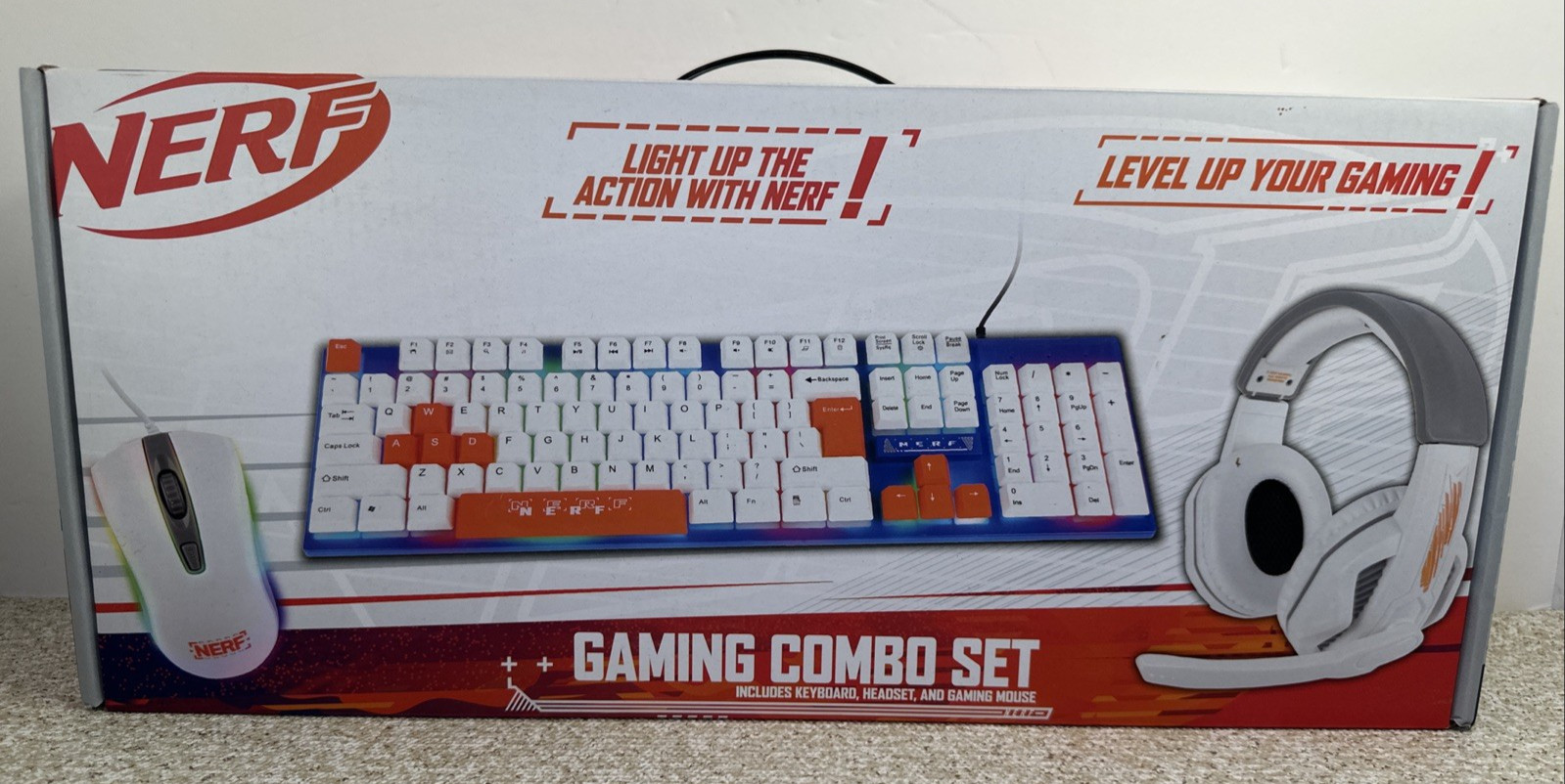 NERF PC Gaming Combo Set Includes Keyboard, Headset & Mouse Brand New Sealed